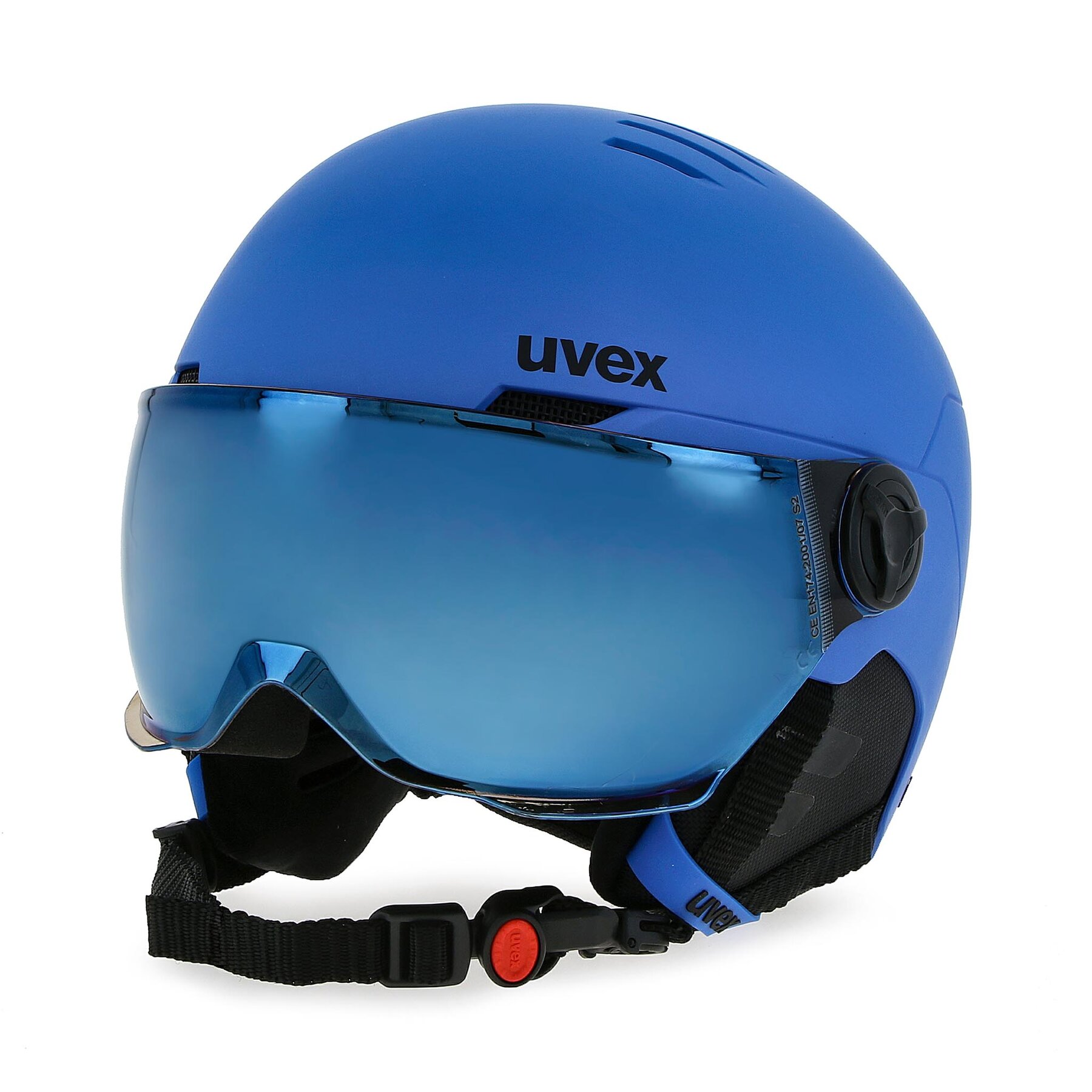 Lyžiarska helma Uvex Rocket Jr Visor 56/6/263/20 Modrá