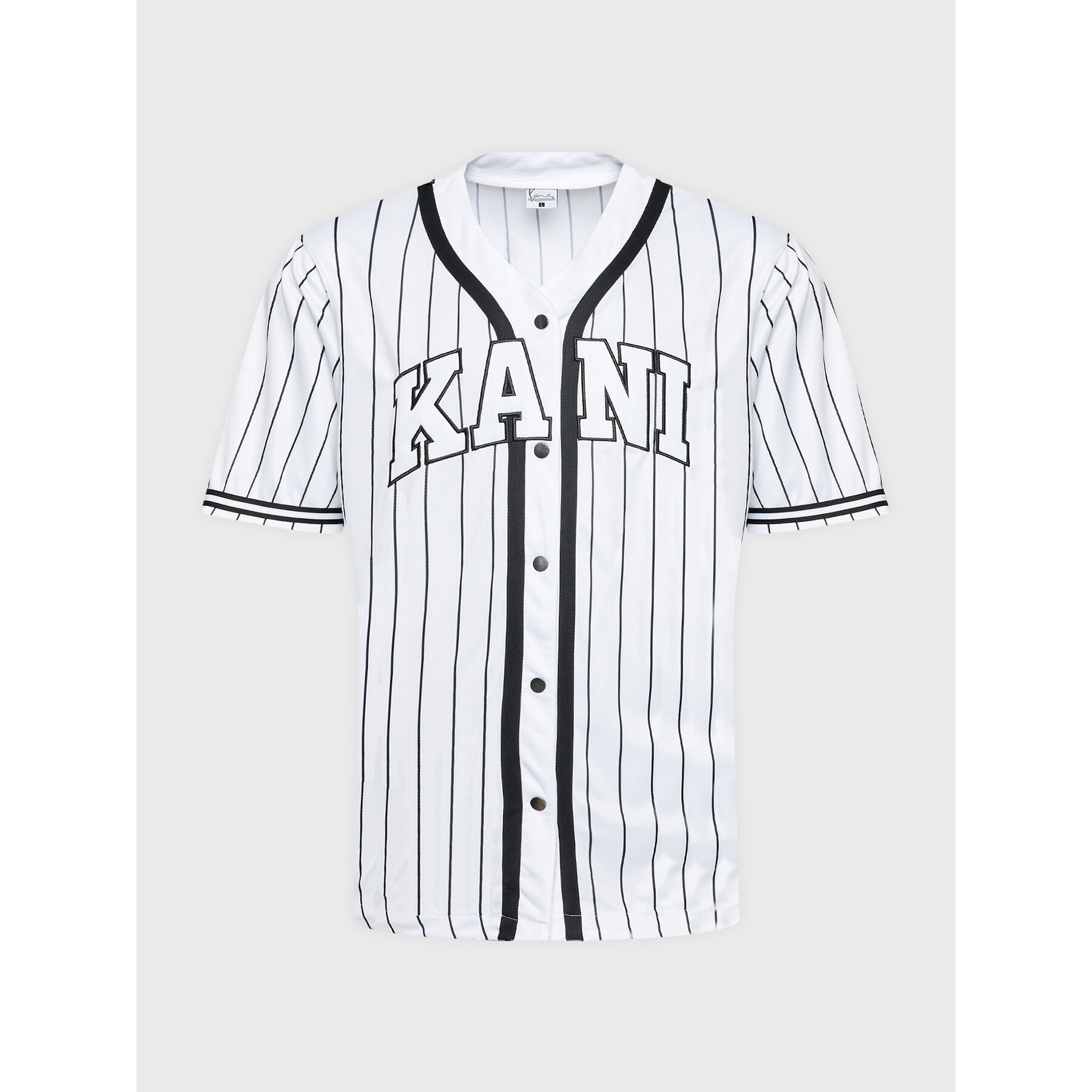 Karl Kani T-shirt Serif Pinstripe Baseball 6033361 Bianco Relaxed Fit