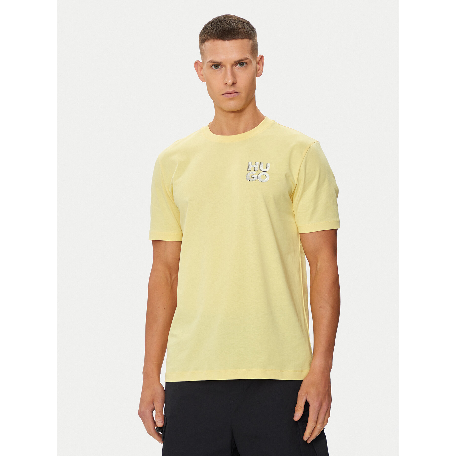 Hugo T-Shirt Detzington241 50508944 Κίτρινο Regular Fit