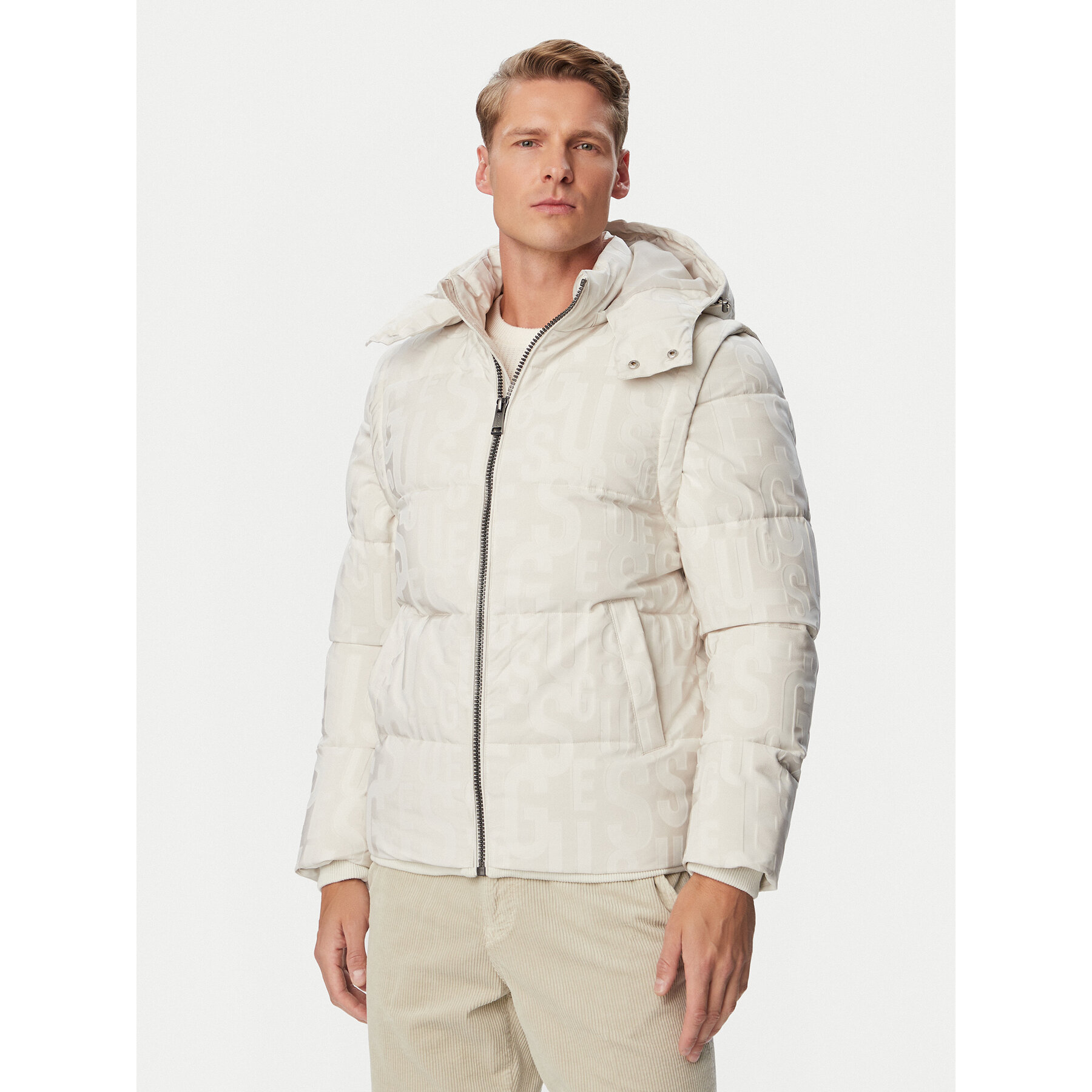 Guess Winterjacke M6BL38 W4149 Creme Regular Fit