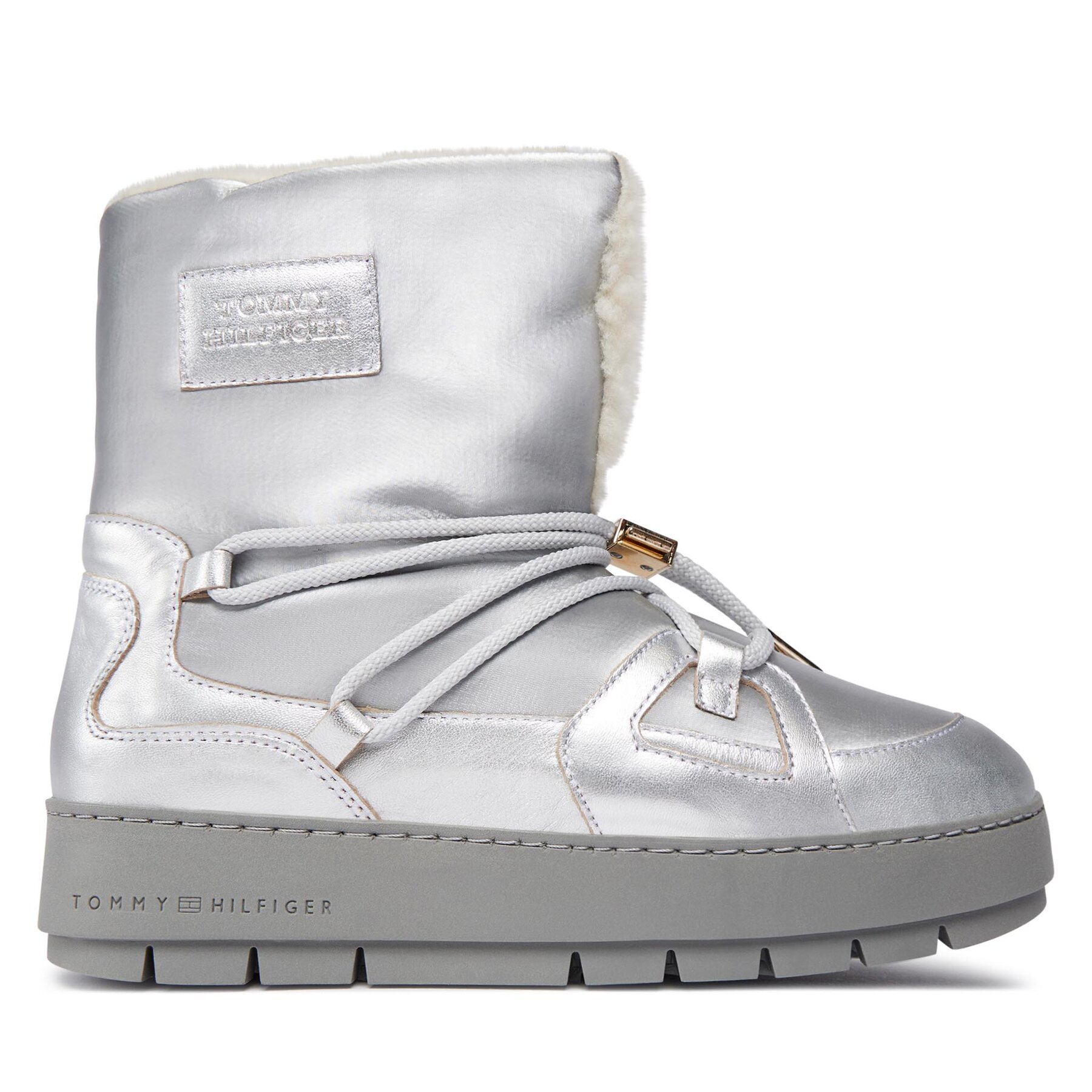 Női Hótaposó Tommy Hilfiger, Méret: 39, Szürke, Tommy Essential Silver Snowboot FW0FW07506