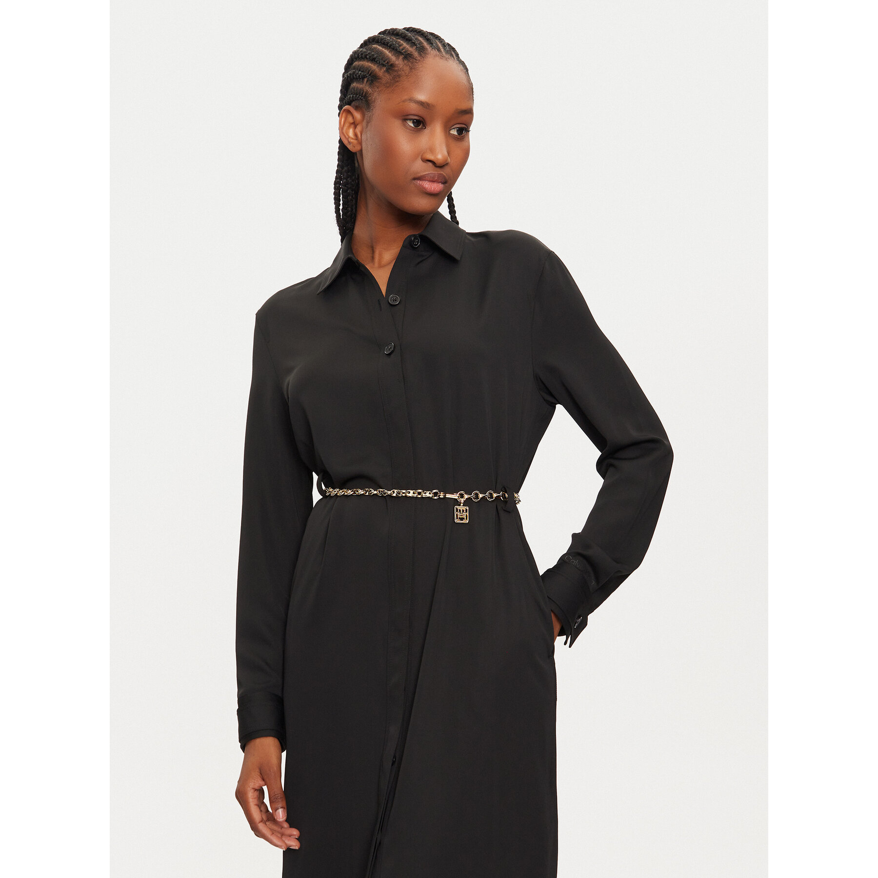 Cinturón para mujer Tommy Hilfiger Th Luxe Chain AW0AW16598 Oro