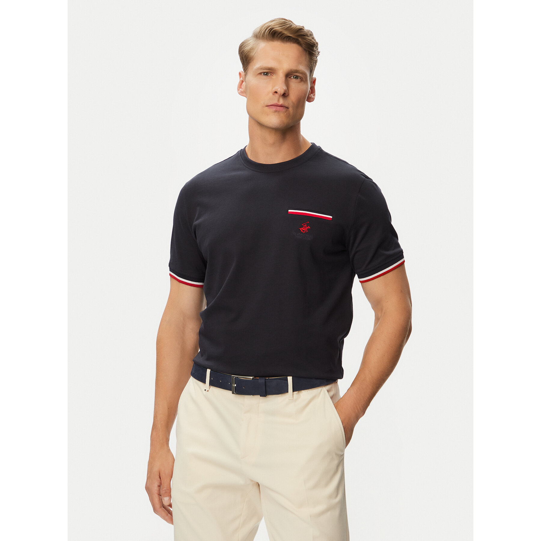 Beverly Hills Polo Club Majica P-SS26M-TS0112 Mornarsko modra Regular Fit