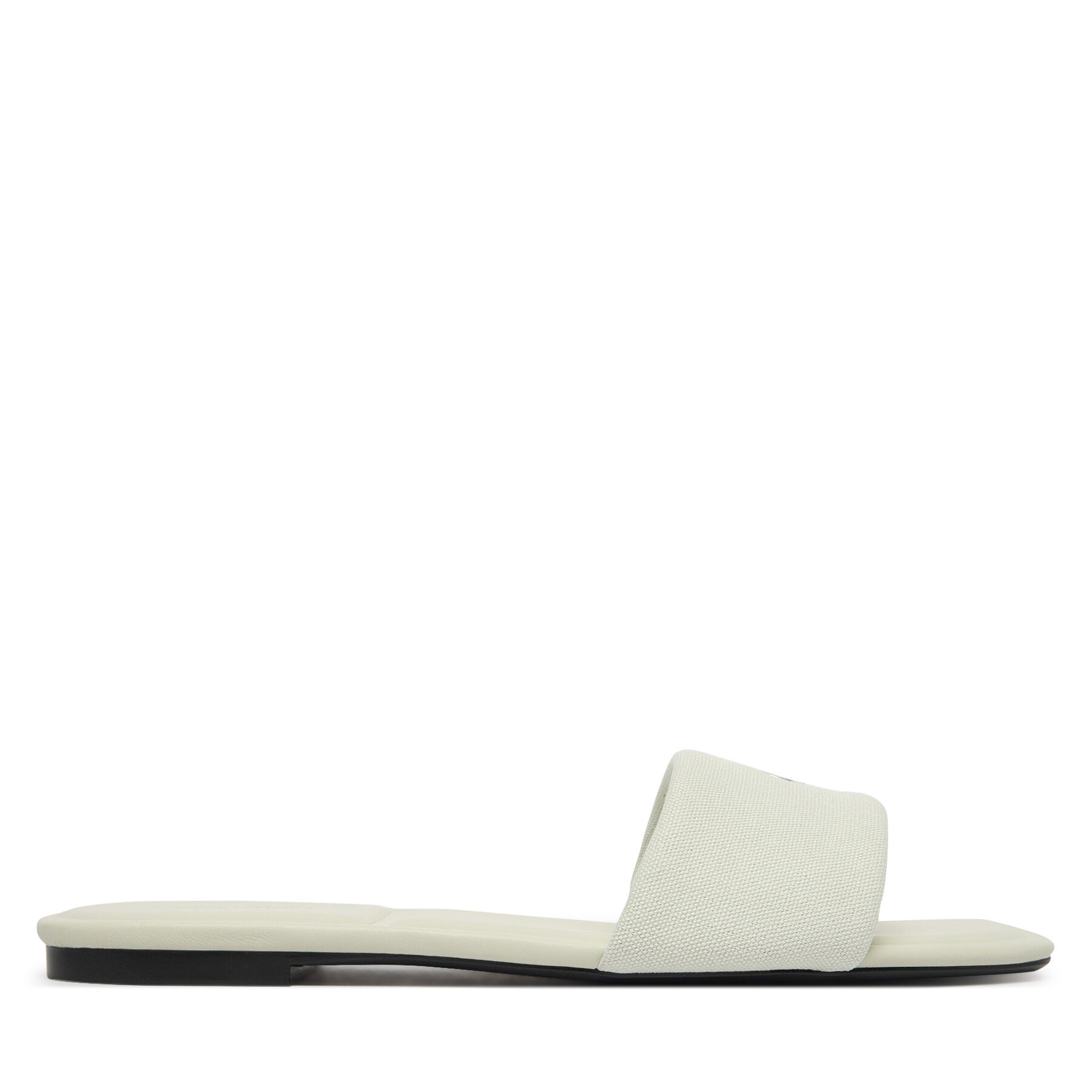 Παντόφλες Calvin Klein Square Flat Sndl Canvas Hw HW0HW03129 Λευκό
