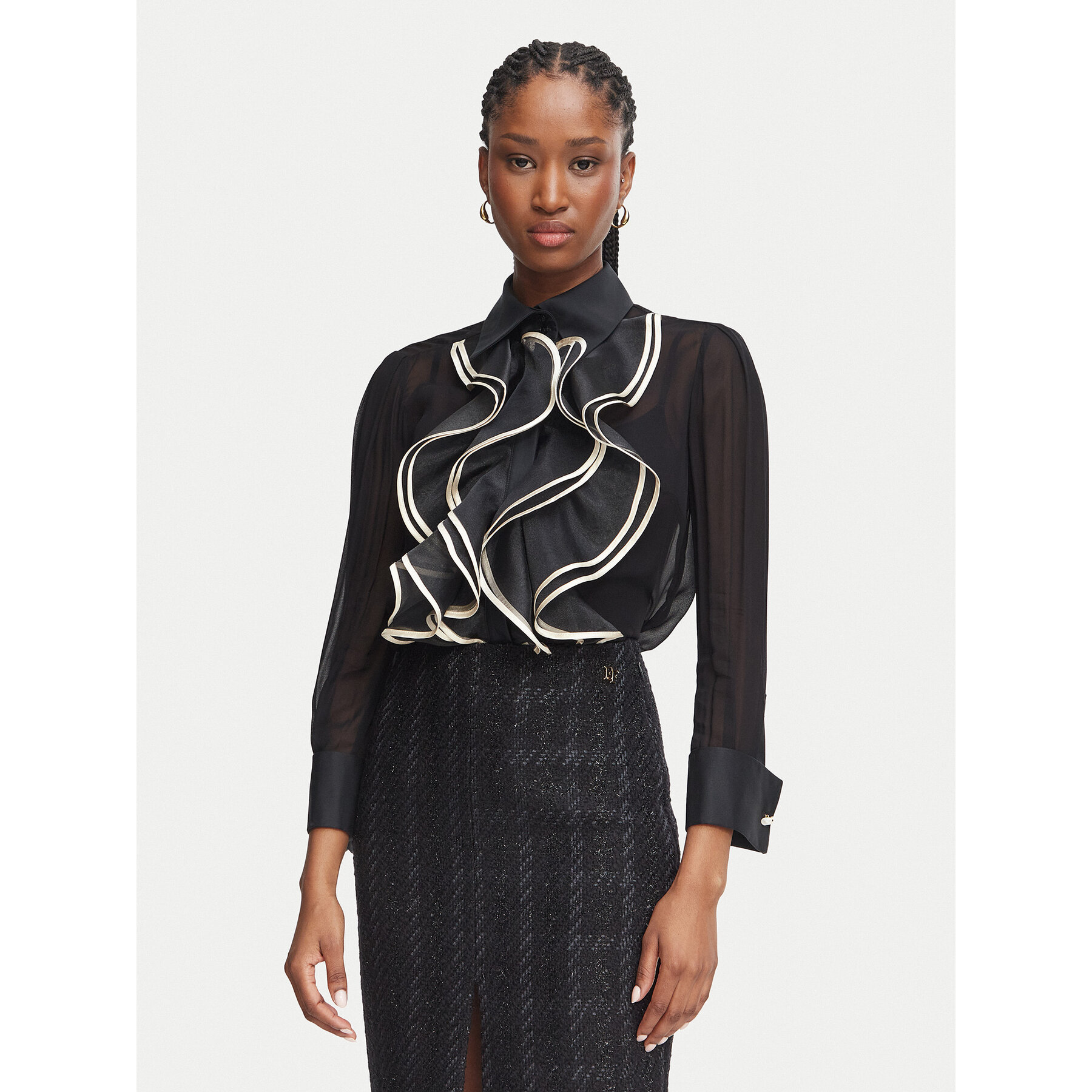 Elisabetta Franchi Hemd CA-210-67E2 Schwarz Regular Fit