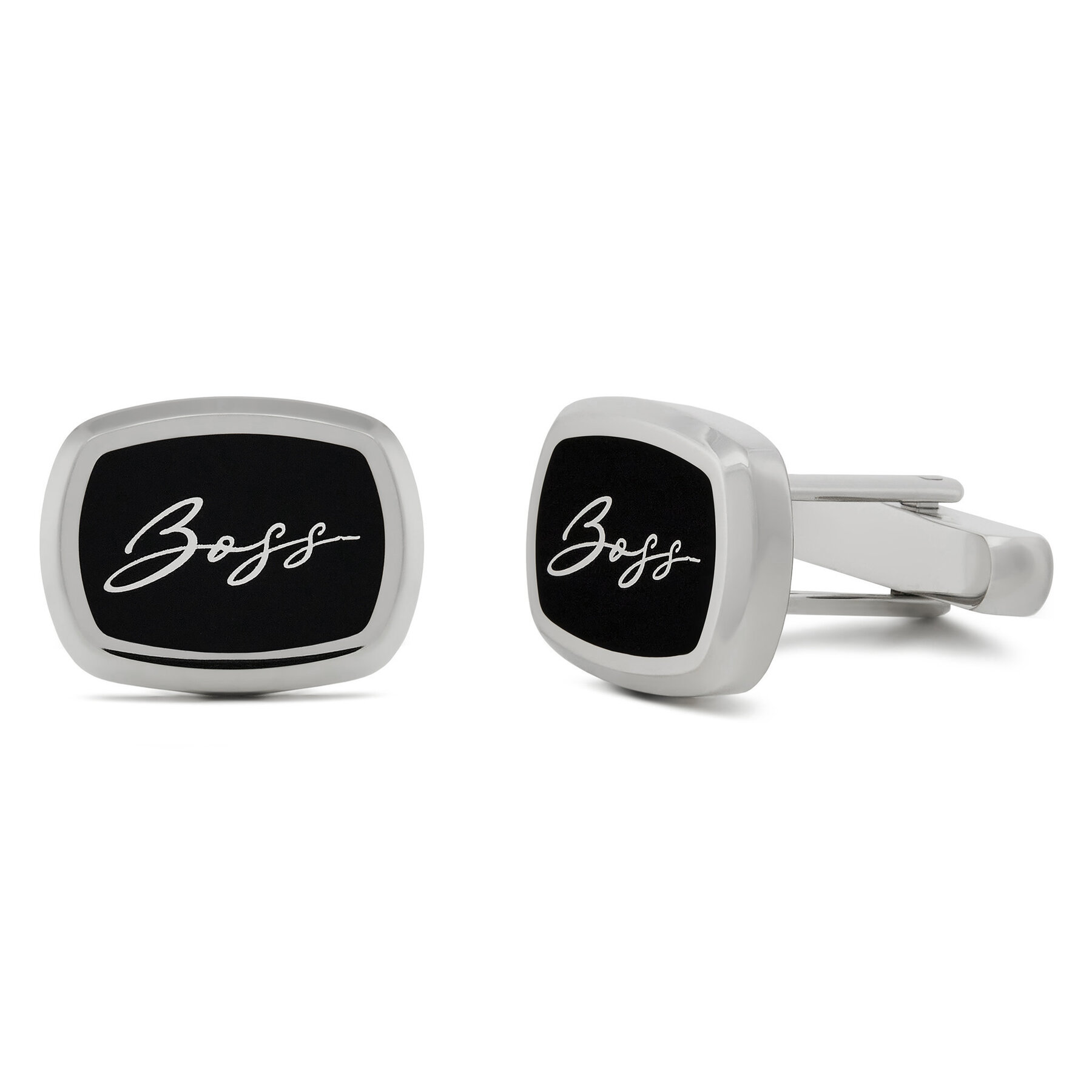Manschettknappar BOSS B-Scriptlogo 50532314 Silver