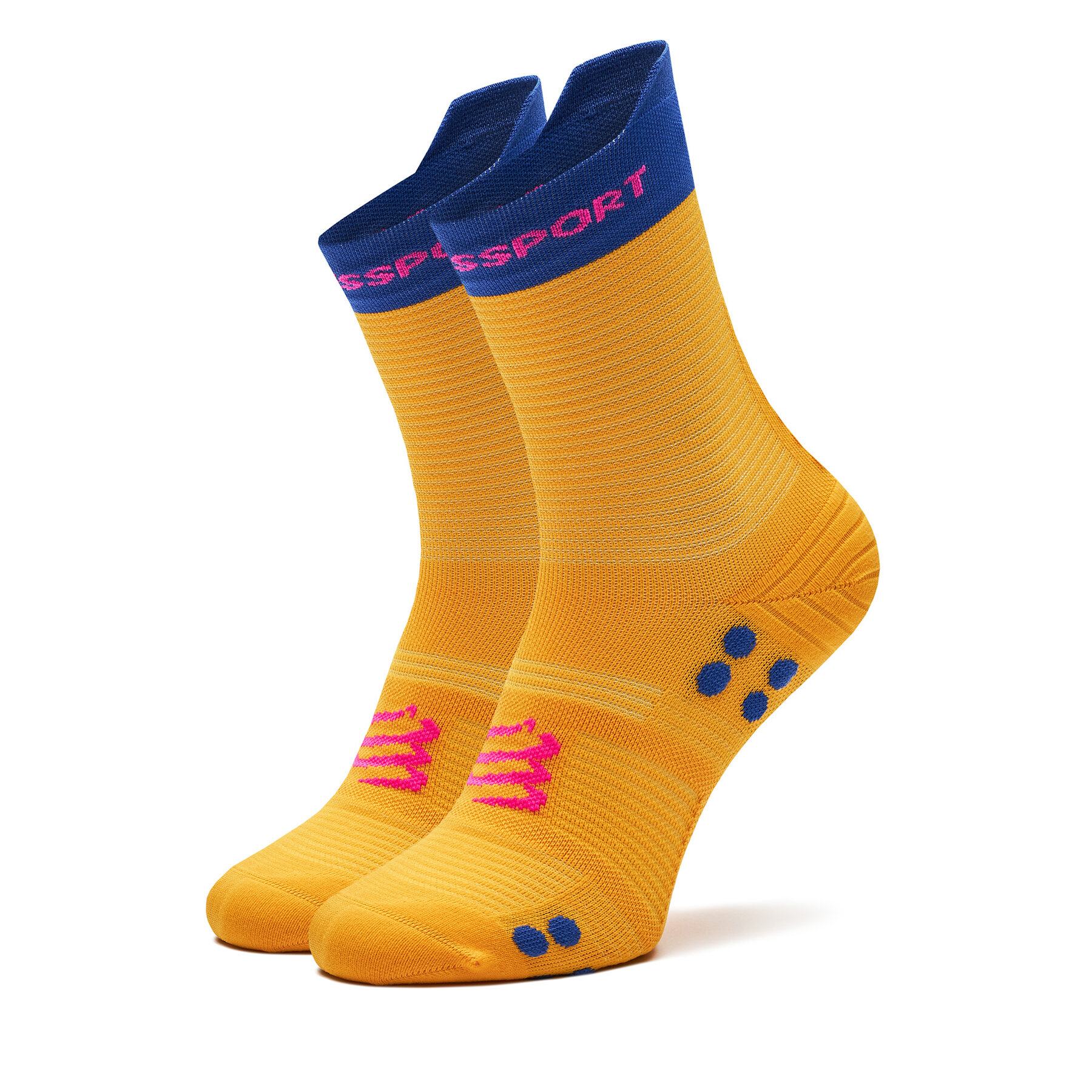 Calcetines altos unisex Compressport Pro Racing V4.0 Run High XU00046B Amarillo
