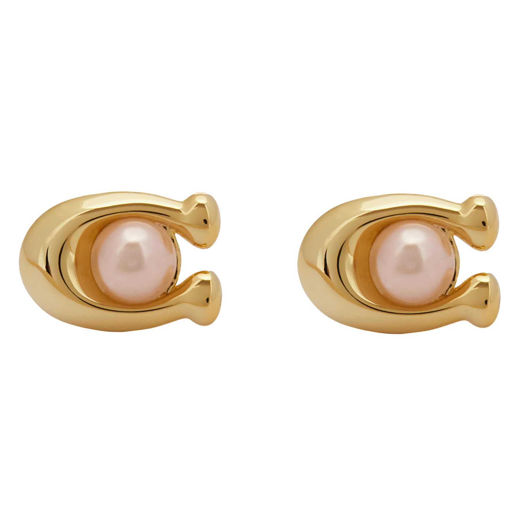 Обици Coach Pearl Signature C Stud Earrings 37341922GLD651 Златист