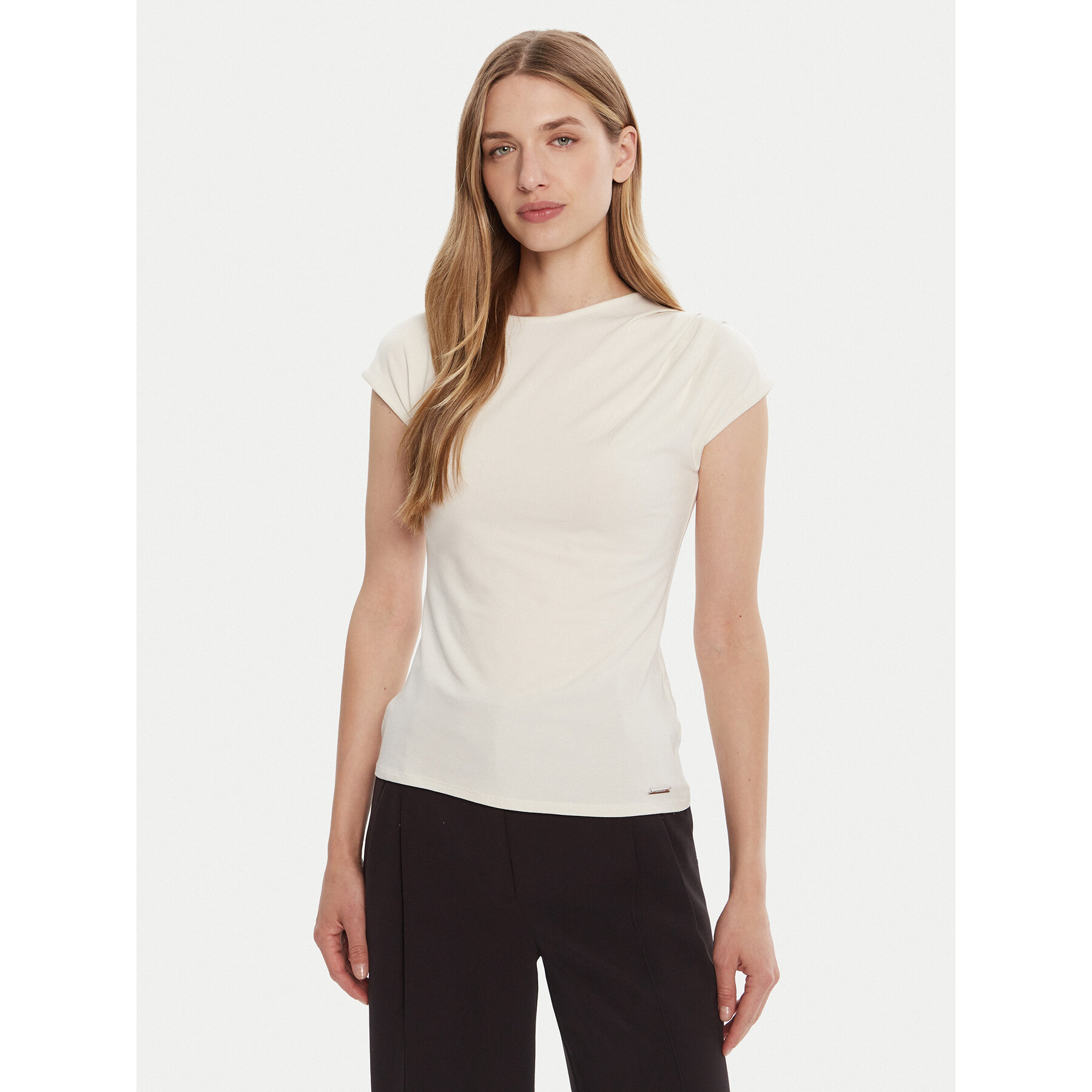 Calvin Klein Majica LV047B275G Écru Slim Fit