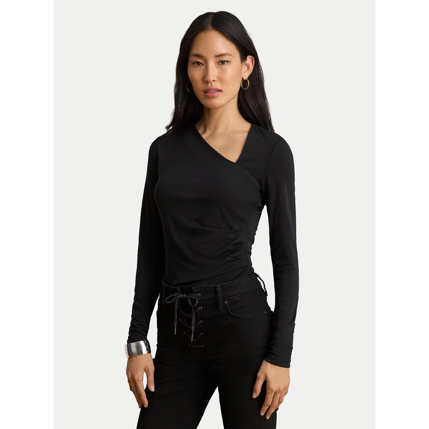 LAUREN RALPH LAUREN Bluse 200P13936001 Schwarz Regular Fit