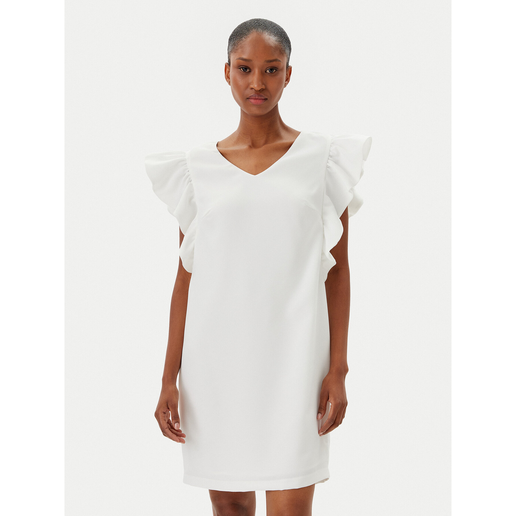 Fracomina Coctailkleid FR25SD1024W46001 Écru Regular Fit