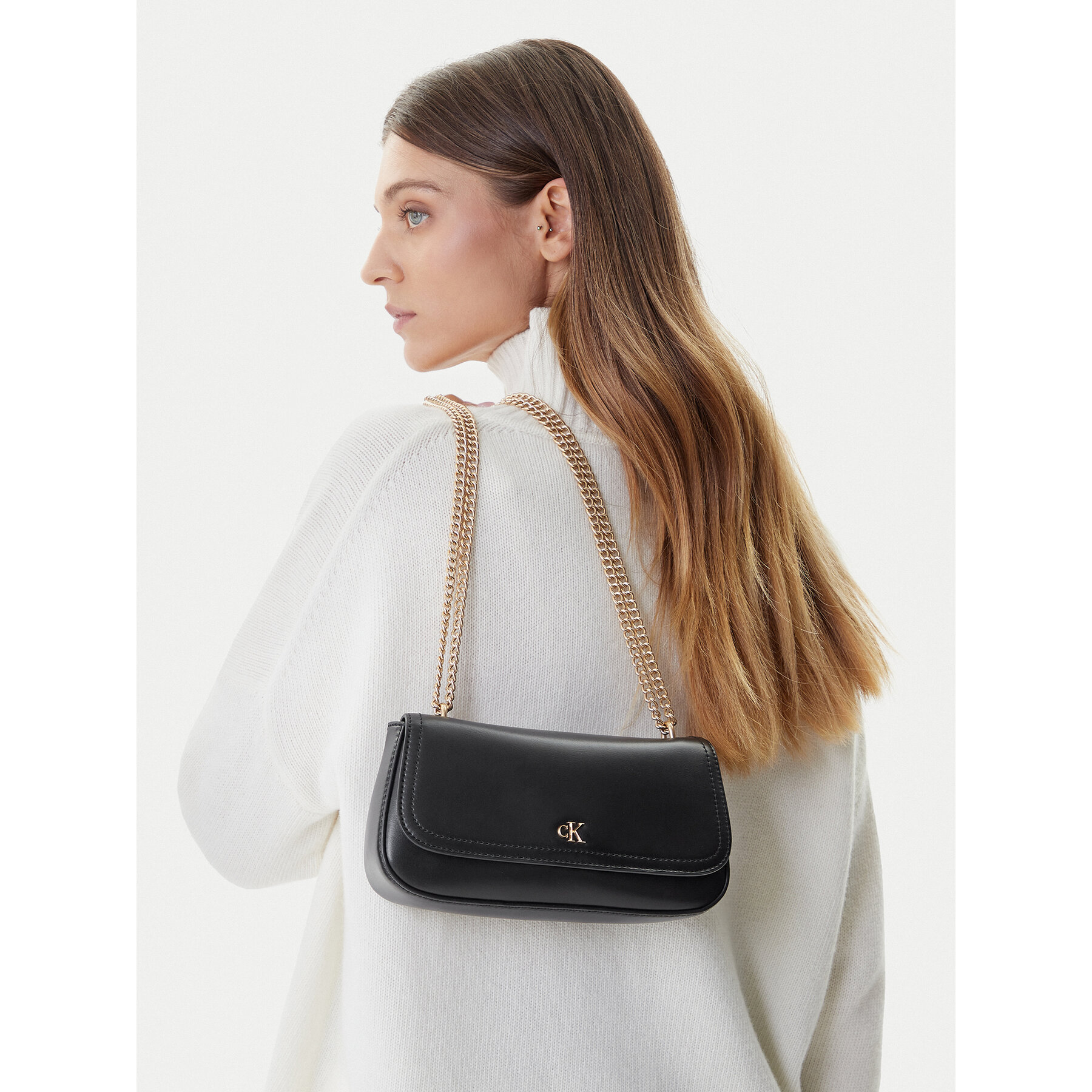 Τσάντα Calvin Klein Ck Convertible Chain Small Bag LV04F3172G Μαύρο