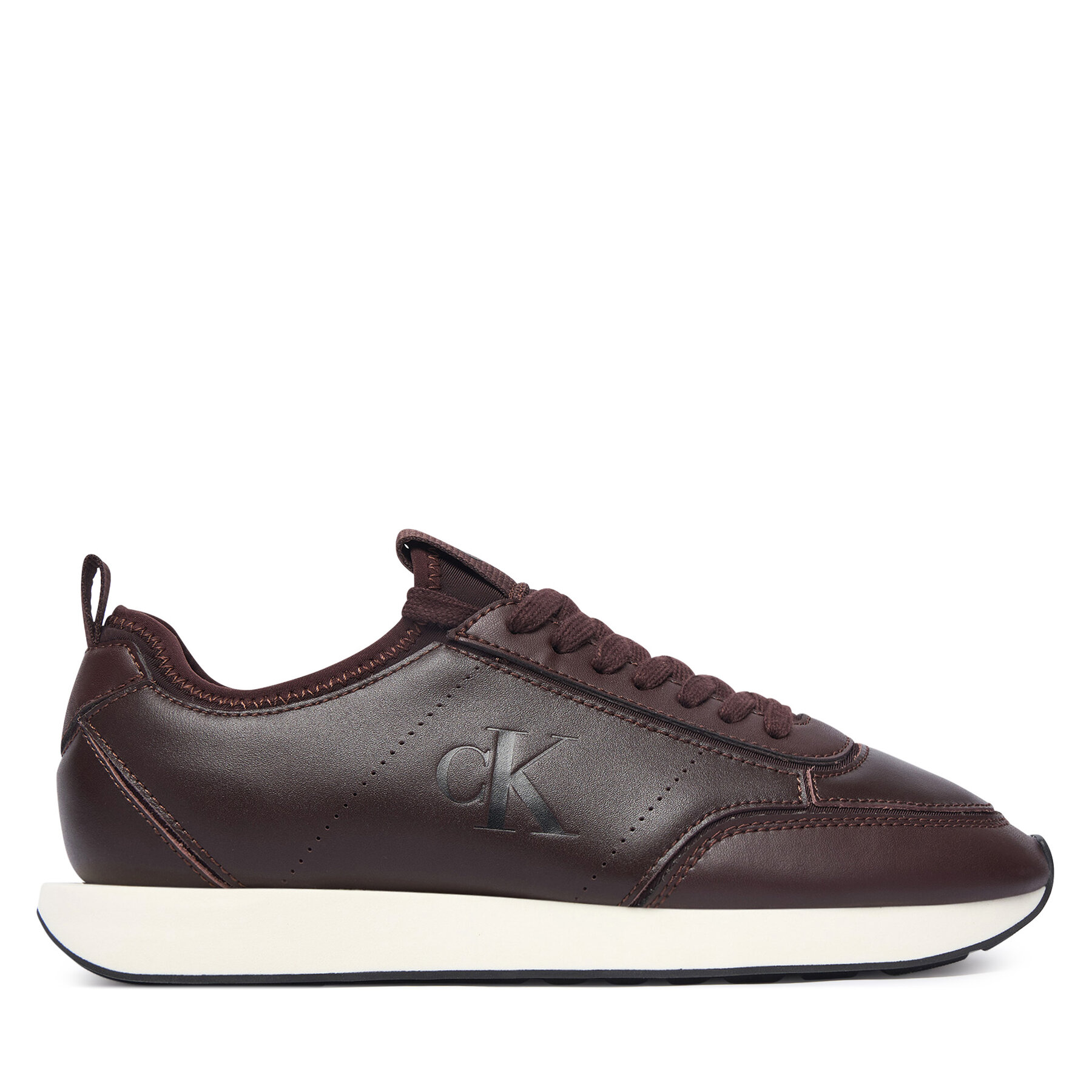 Sneakersy Calvin Klein Retro Runner Sock Panl Lth Neo HW0HW03118 Bordová