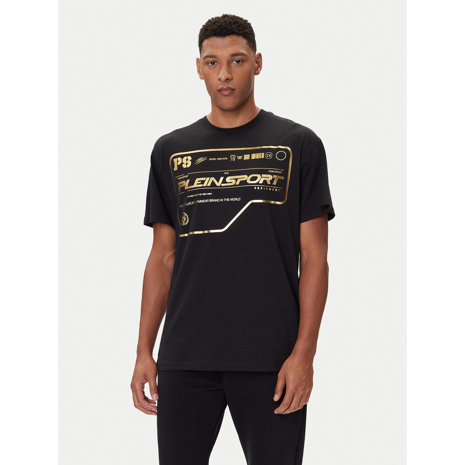 Plein Sport Póló FAEC MTK8373 STE001N Fekete Loose Fit