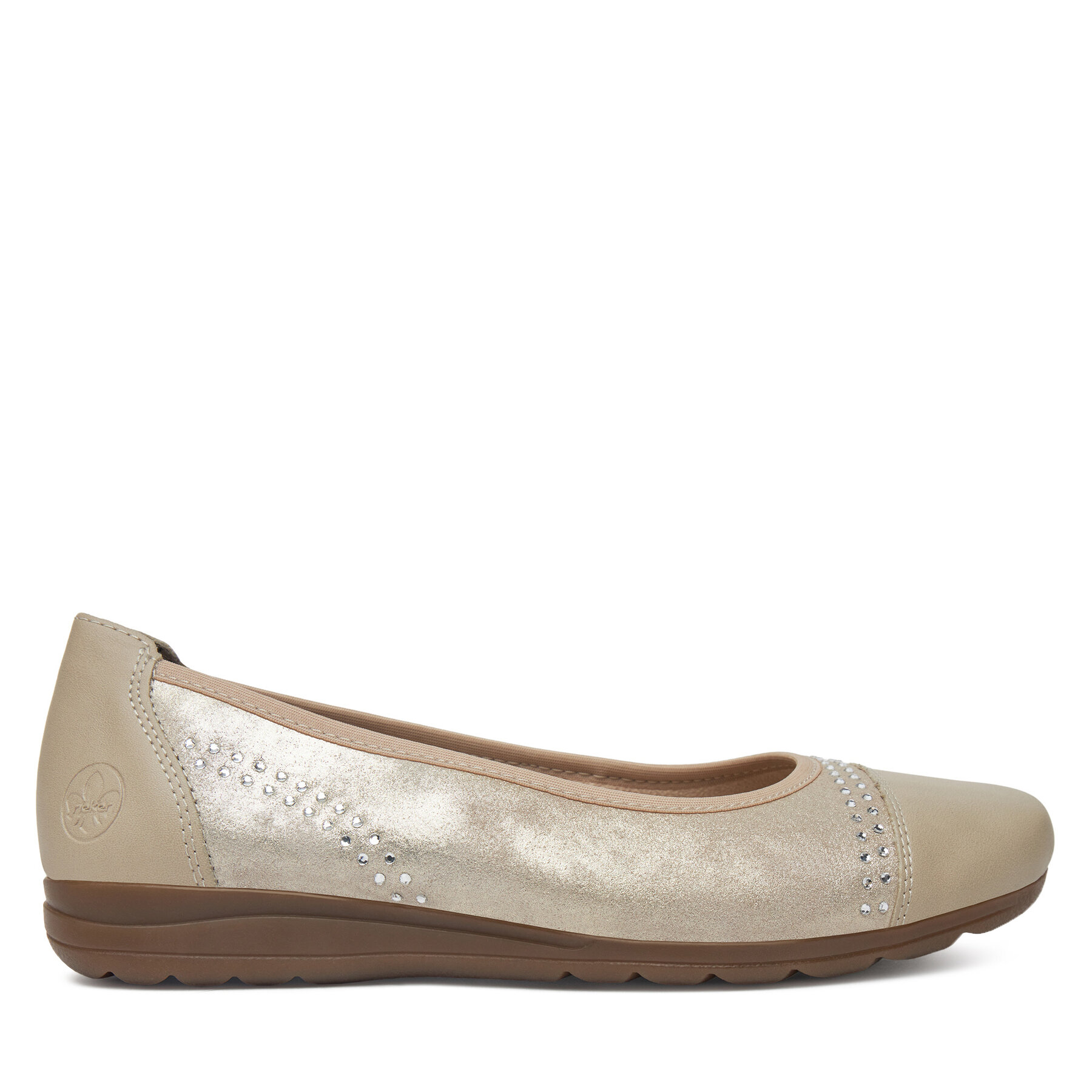 Baleríny Rieker L9353-62 Zlatá