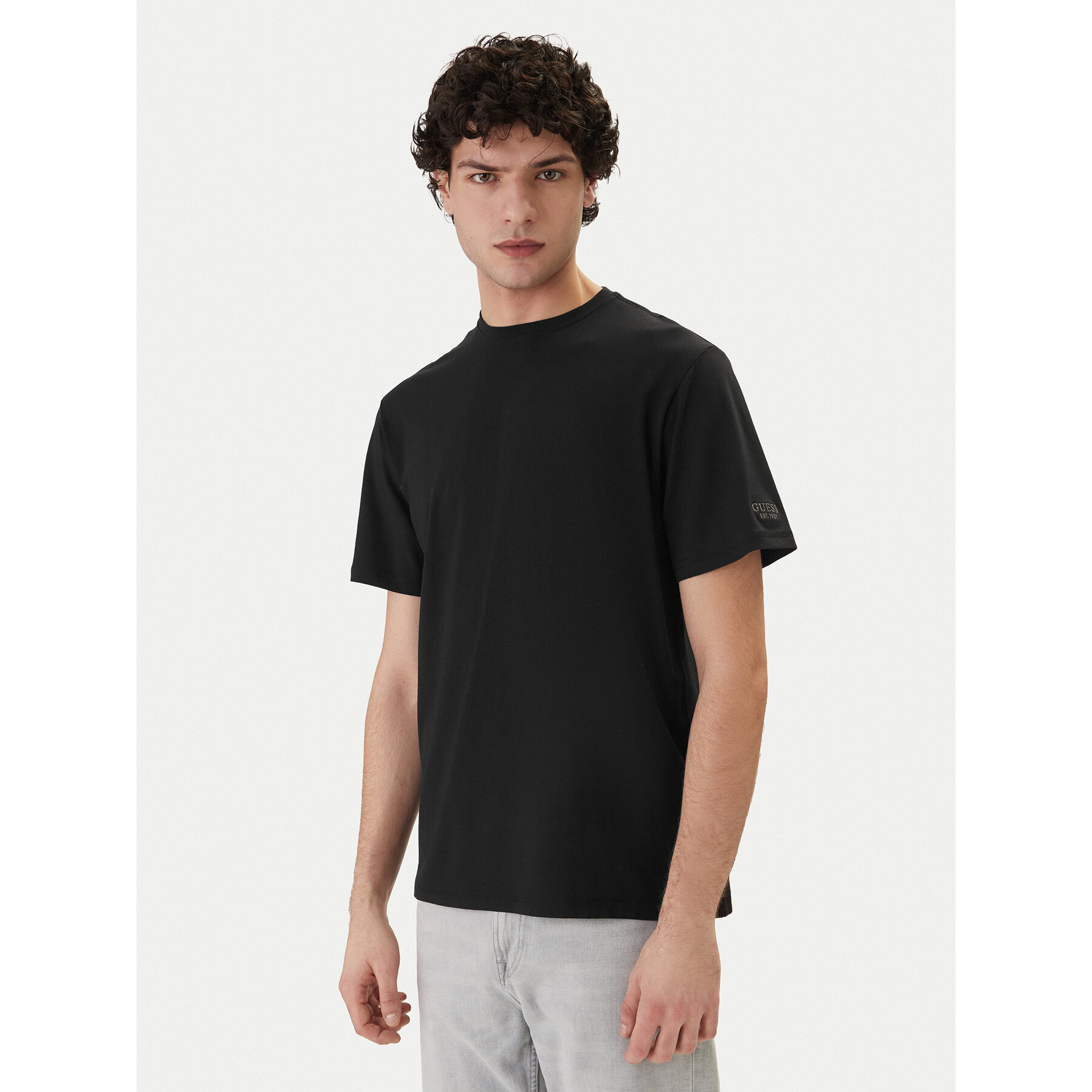 Guess T-Shirt M6RI62 JR06K Schwarz Regular Fit