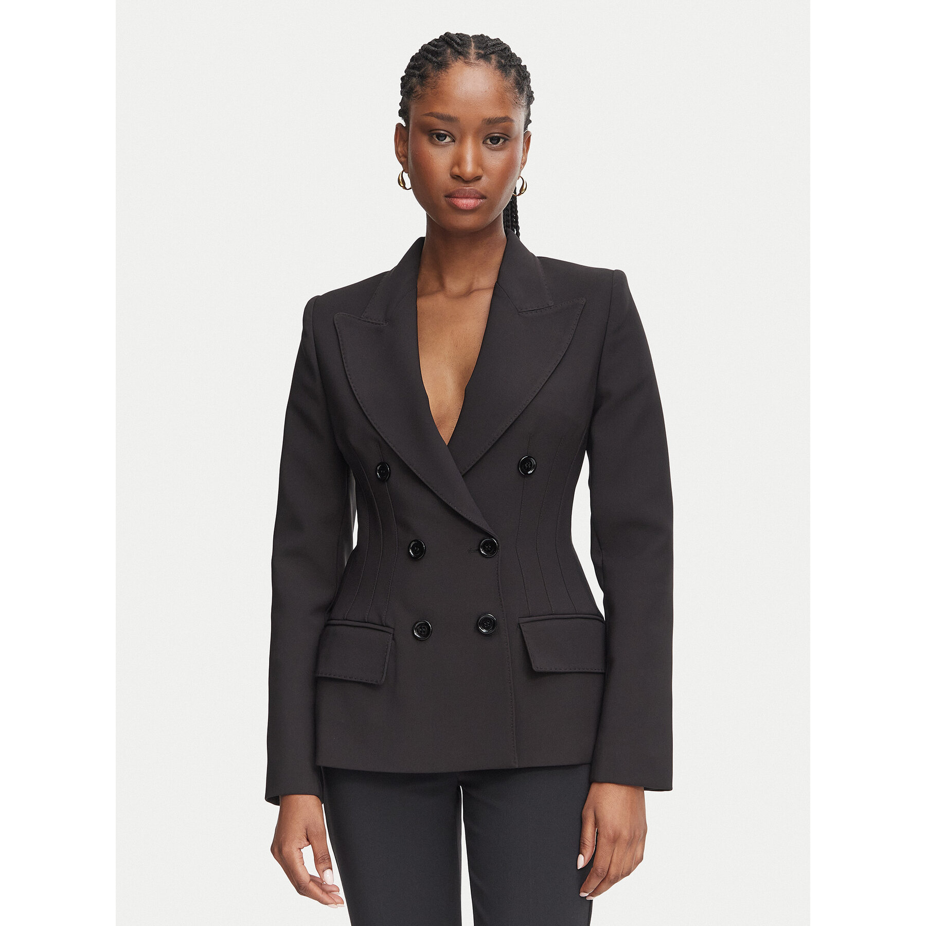 Elisabetta Franchi Sakko GI-257-66E2-V690 Schwarz Slim Fit