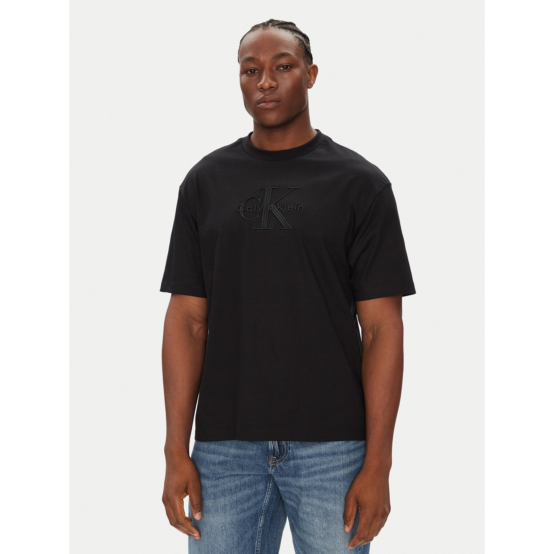 Calvin Klein Jeans Póló Hero Monologo LV04RB295G Fekete Relaxed Fit