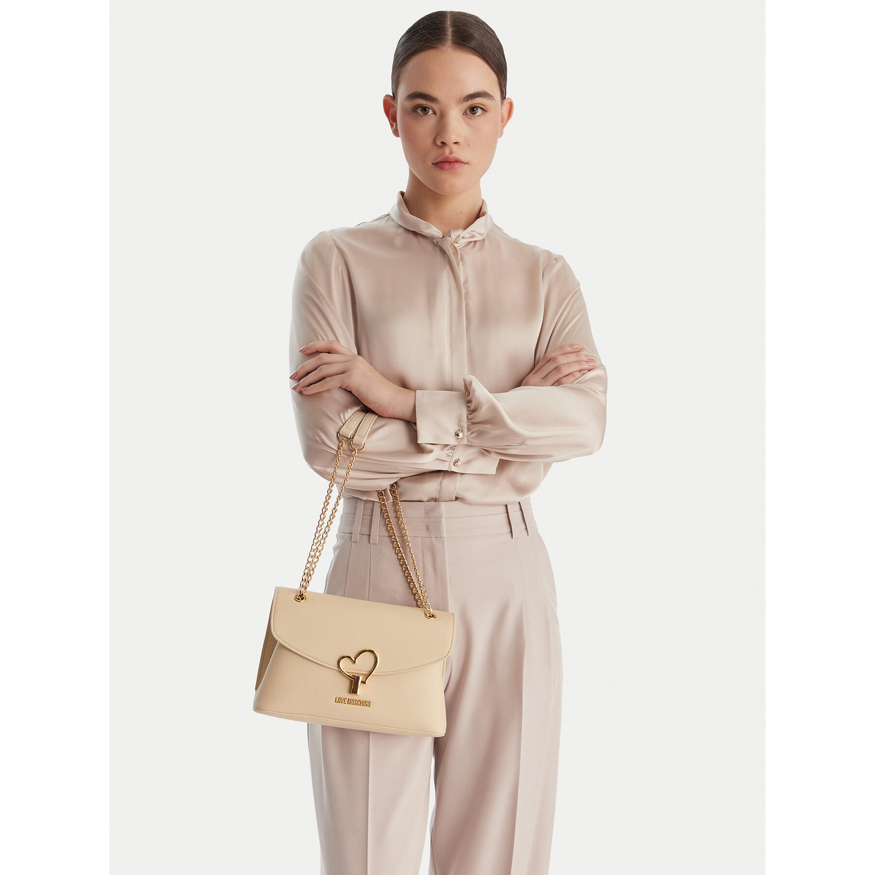 Geantă LOVE MOSCHINO JC4138PP1OLQ0110 Écru