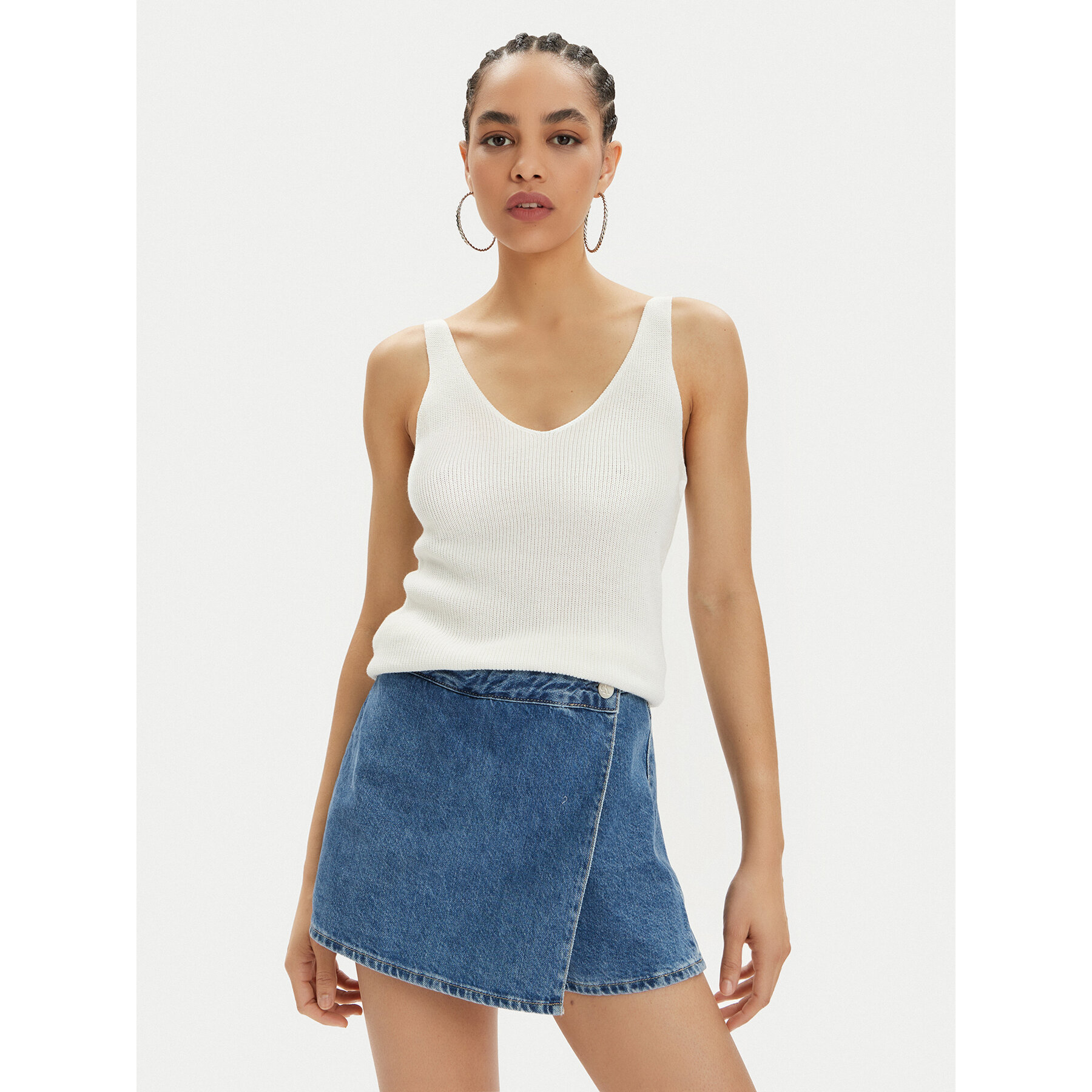 Vero Moda Marškinėliai New Lex Sun 10281877 Balta Regular Fit