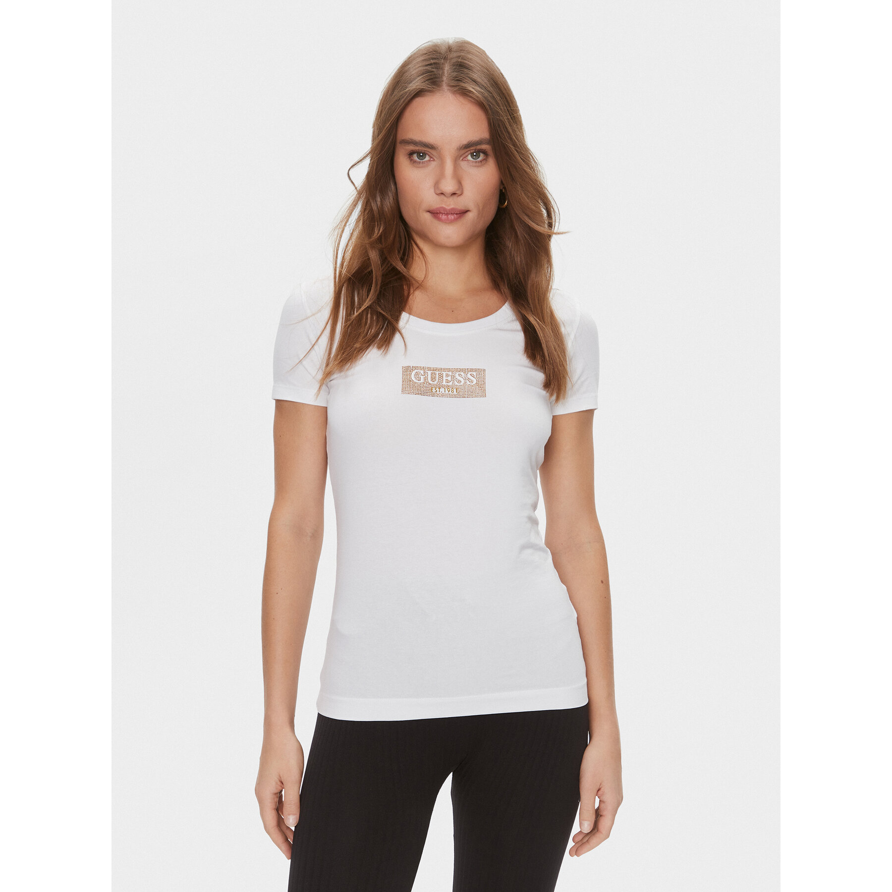 Guess Póló W4RI33 J1314 Fehér Slim Fit