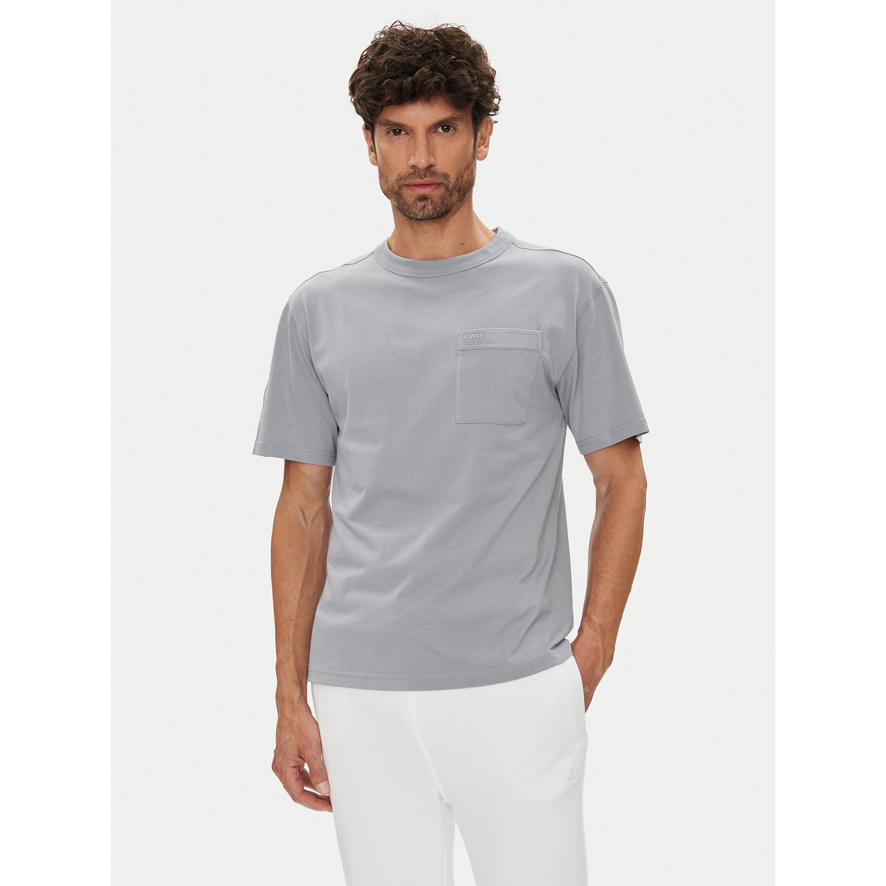 K-Way T-Shirt K2135HW Γκρι Regular Fit
