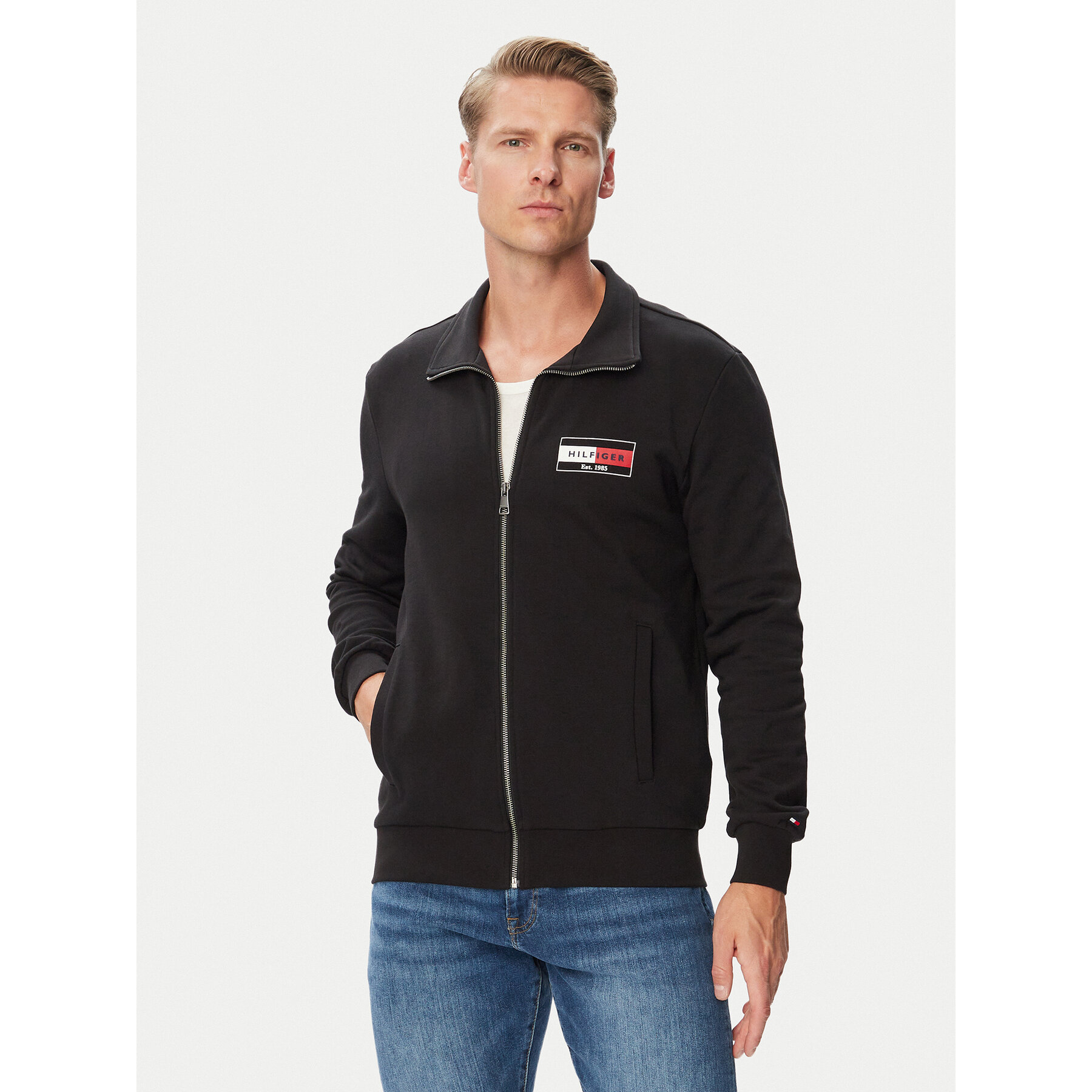 Tommy Hilfiger Sweatshirt Brand Love MW0MW44941 Schwarz Regular Fit
