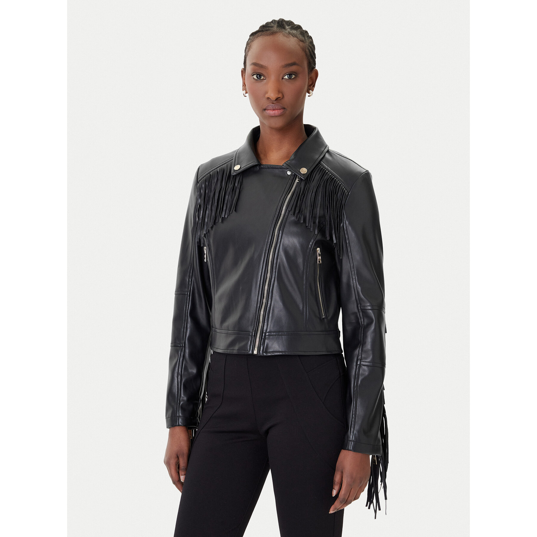 Rinascimento Jacke aus Kunstleder CFC0124662003 Schwarz Regular Fit