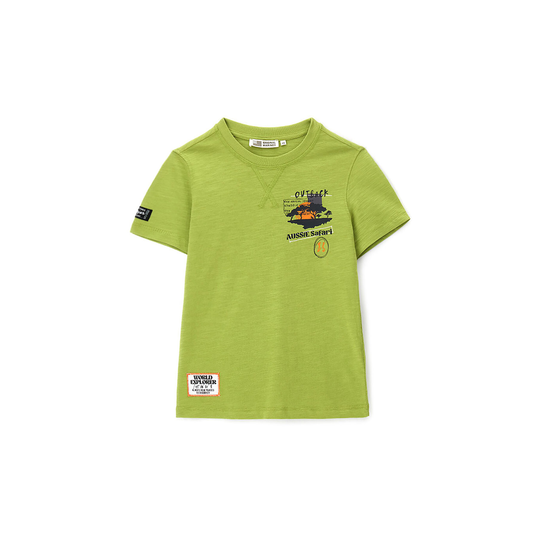 Original Marines T-shirt DFP4293YM Zelena Regular Fit
