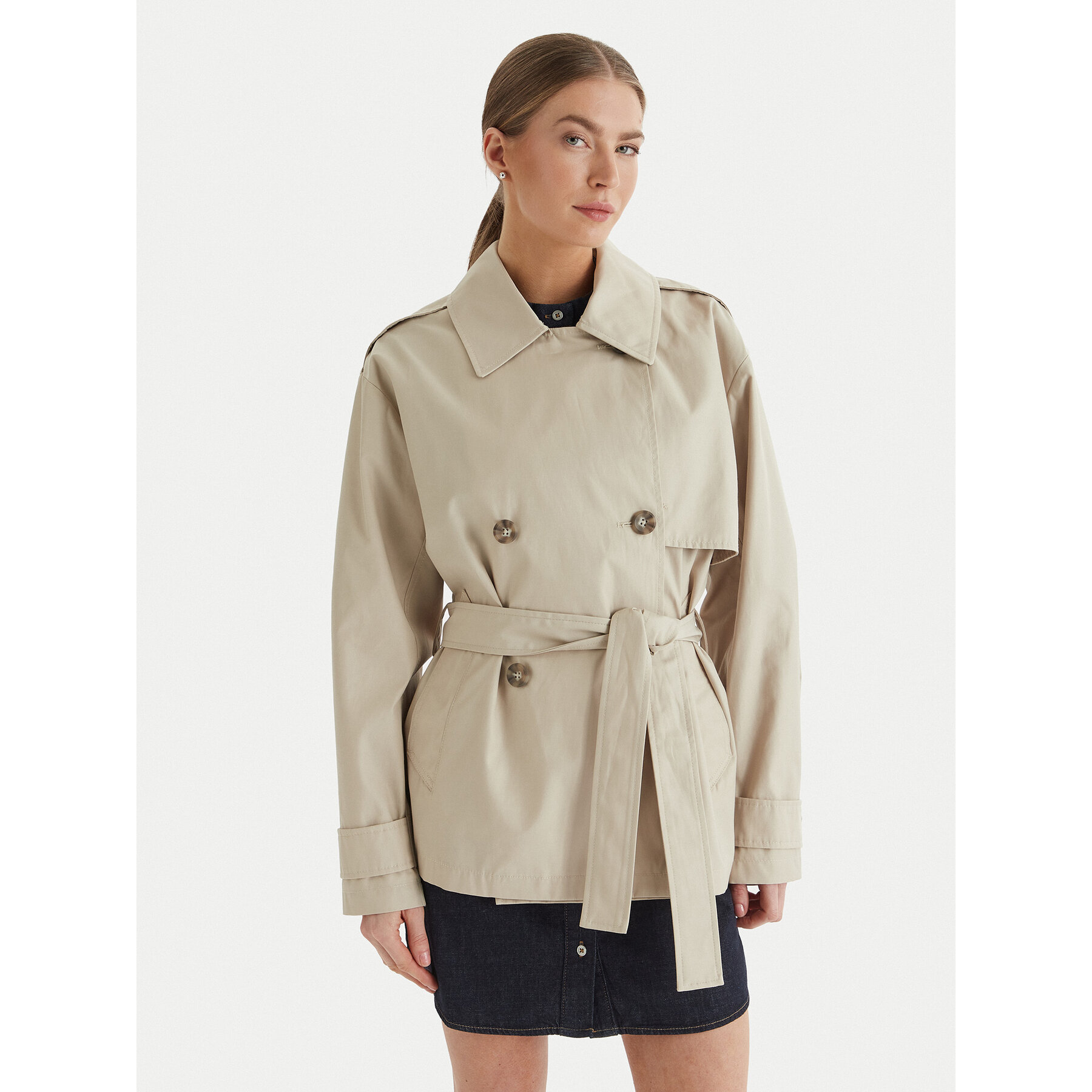 Calvin Klein Tenchcoat LV044B540G Beige Regular Fit