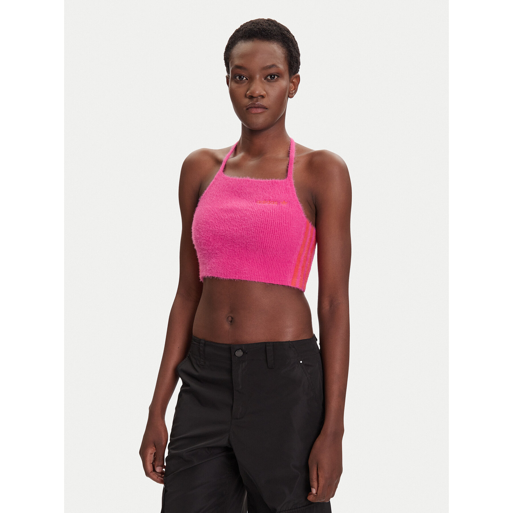 adidas Top Fluffy JW6002 Roza Slim Fit