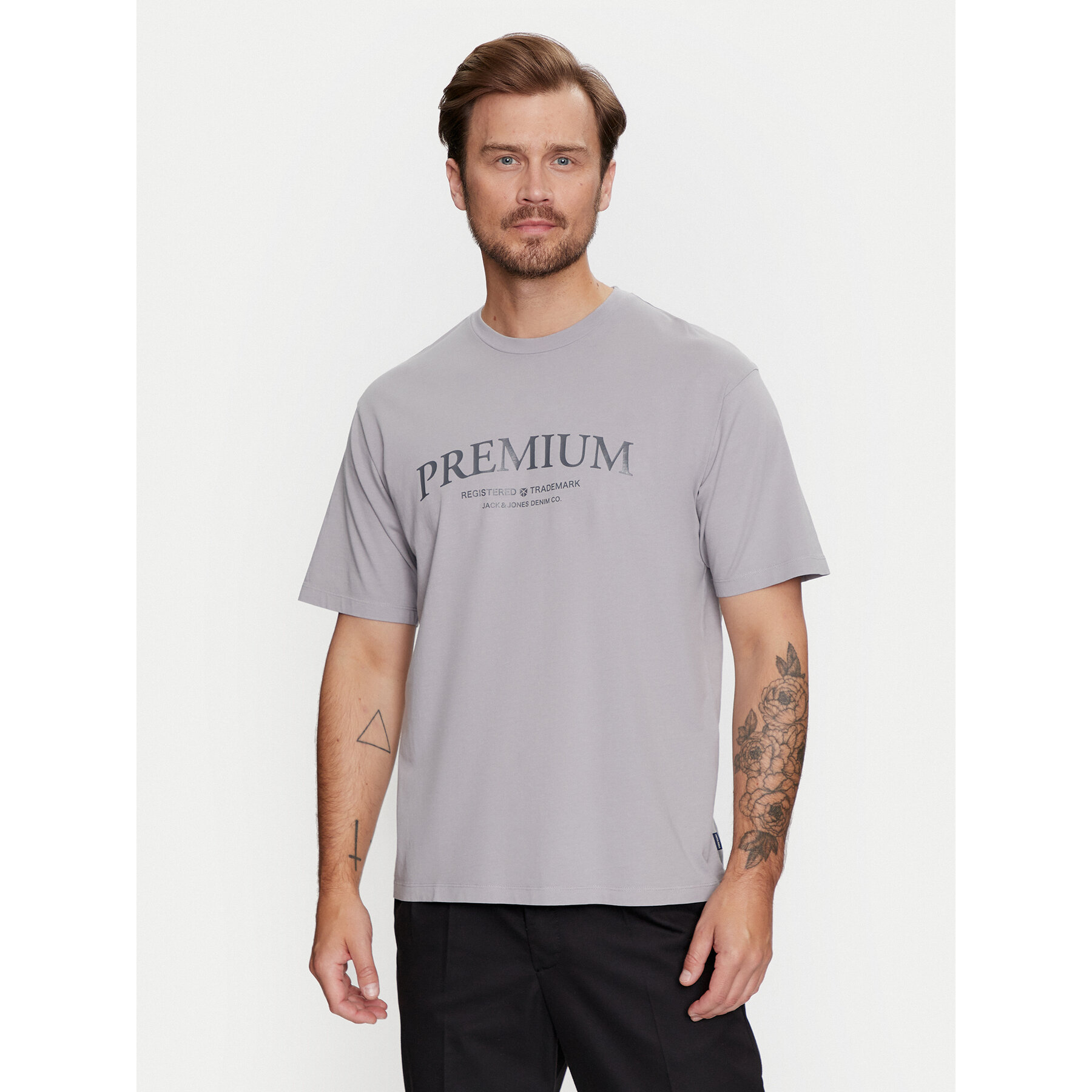 Jack & Jones T-shirt Jprbluwinston 12255611 Grigio Regular Fit