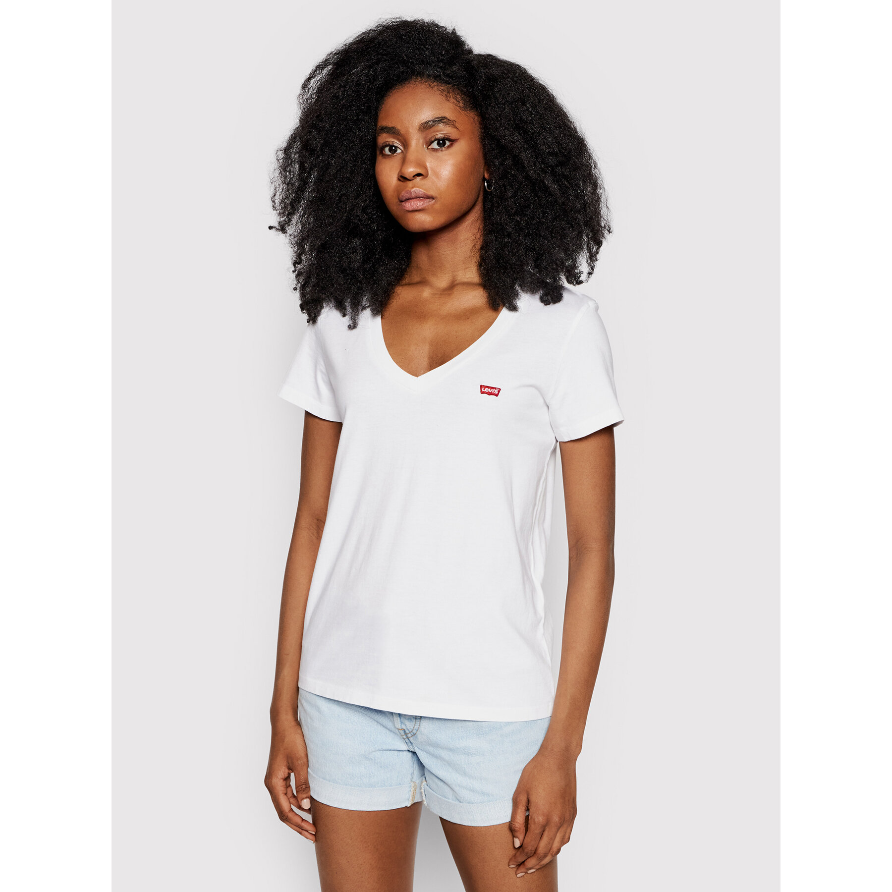 Levi's T-Shirt Perfect V-Neck Tee 85341-0002 Λευκό Regular Fit
