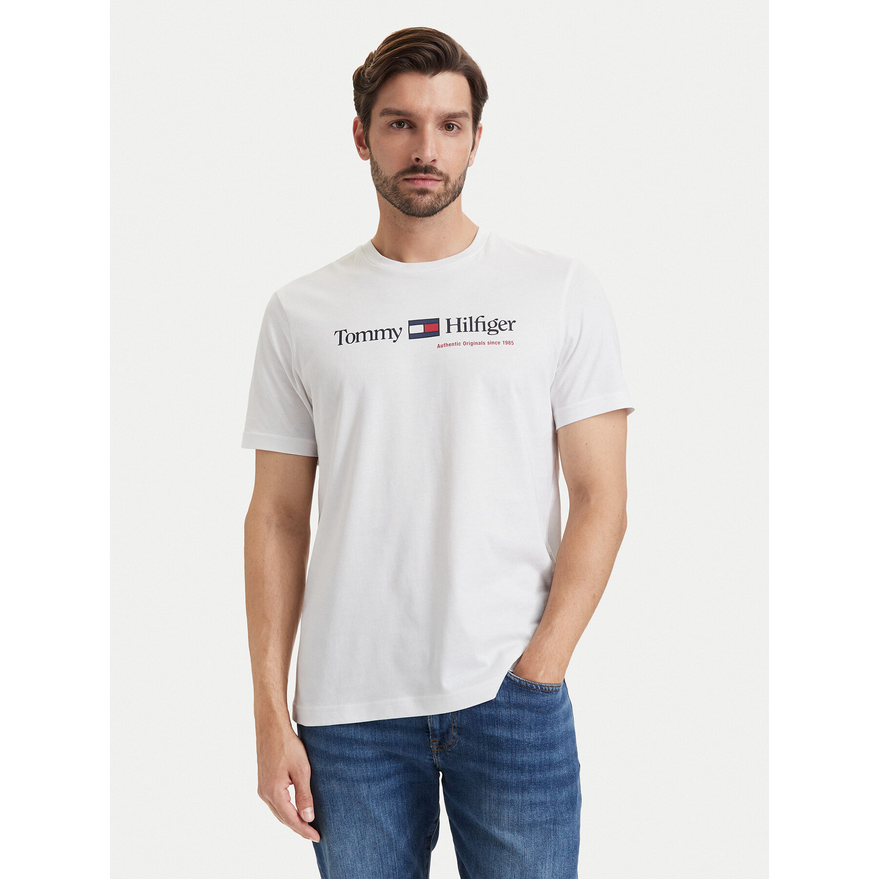 Tommy Hilfiger T-Shirt Brand Love MW0MW44875 Weiß Regular Fit
