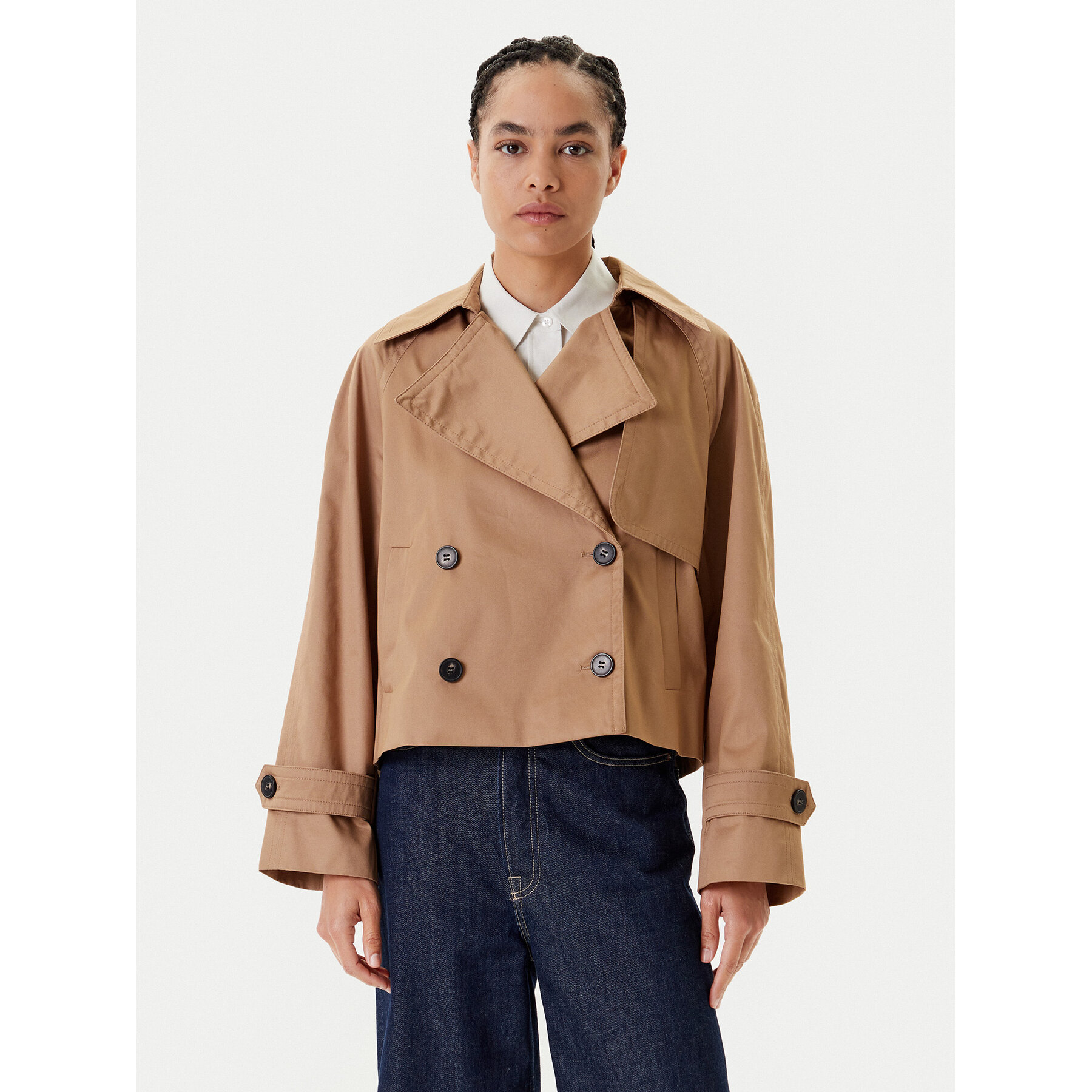 United Colors Of Benetton Tenchcoat 2RGCDW034 Beige Regular Fit