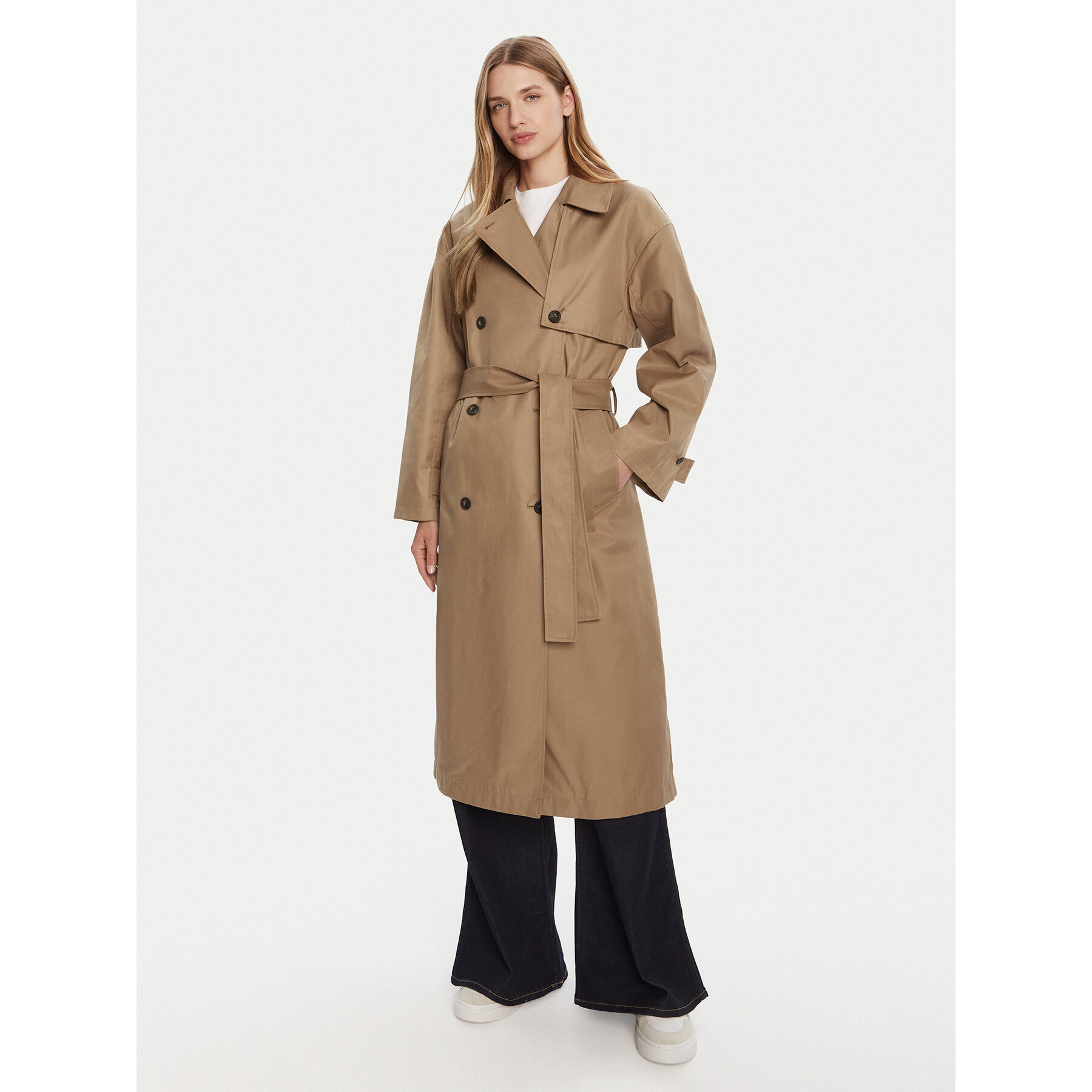 Calvin Klein Tenchcoat LV044C501G Braun Regular Fit
