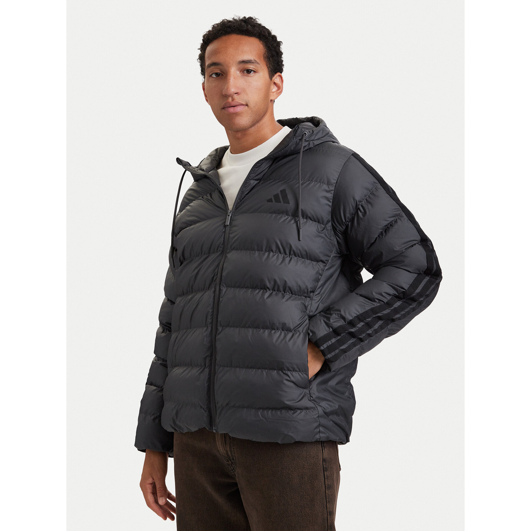 adidas Winterjacke Essentials Climawarm 3-Stripes KE0253 Dunkelgrau Regular Fit