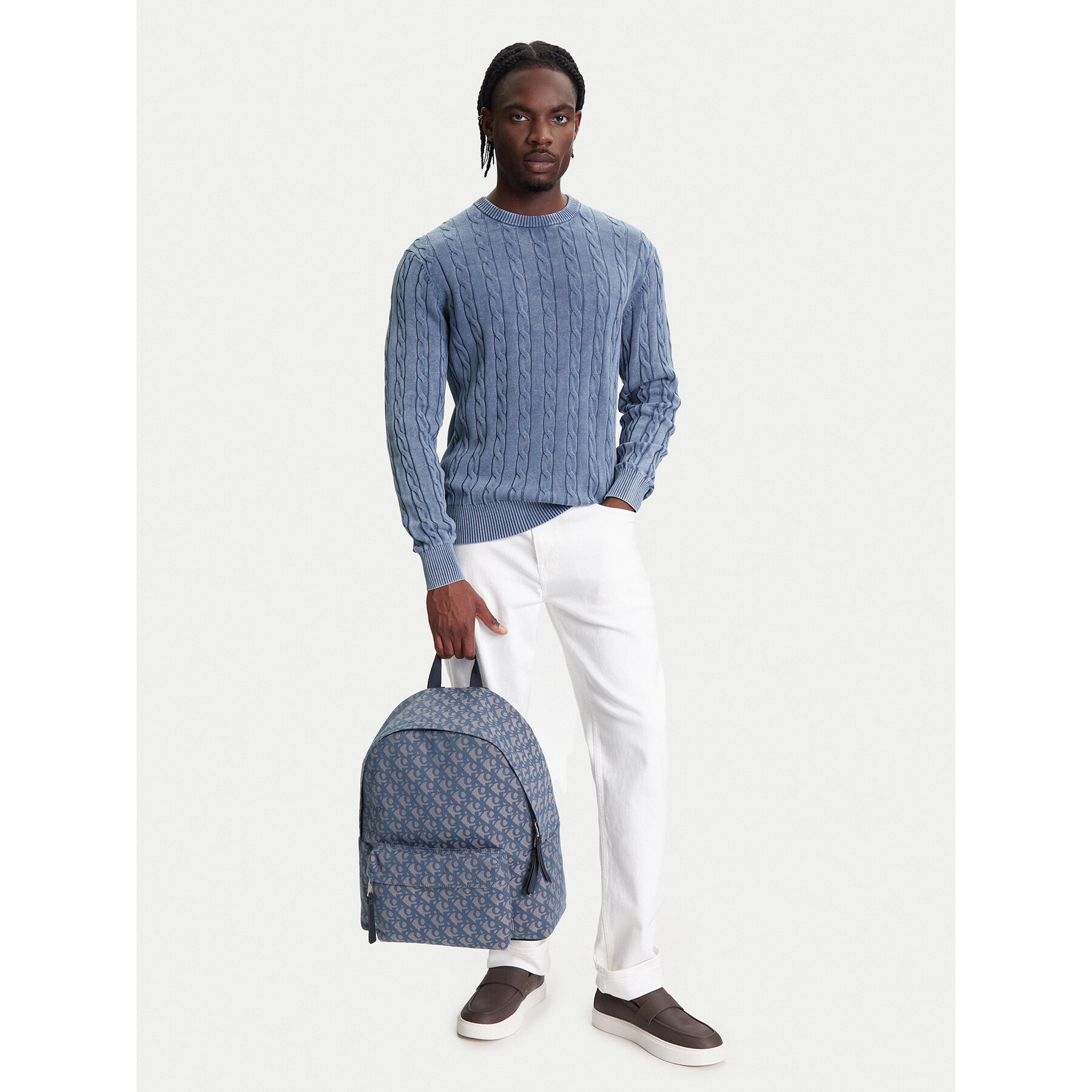 Rucsac Calvin Klein Jeans Unstructured Monogram Backpack 4 LV04G3116G Albastru