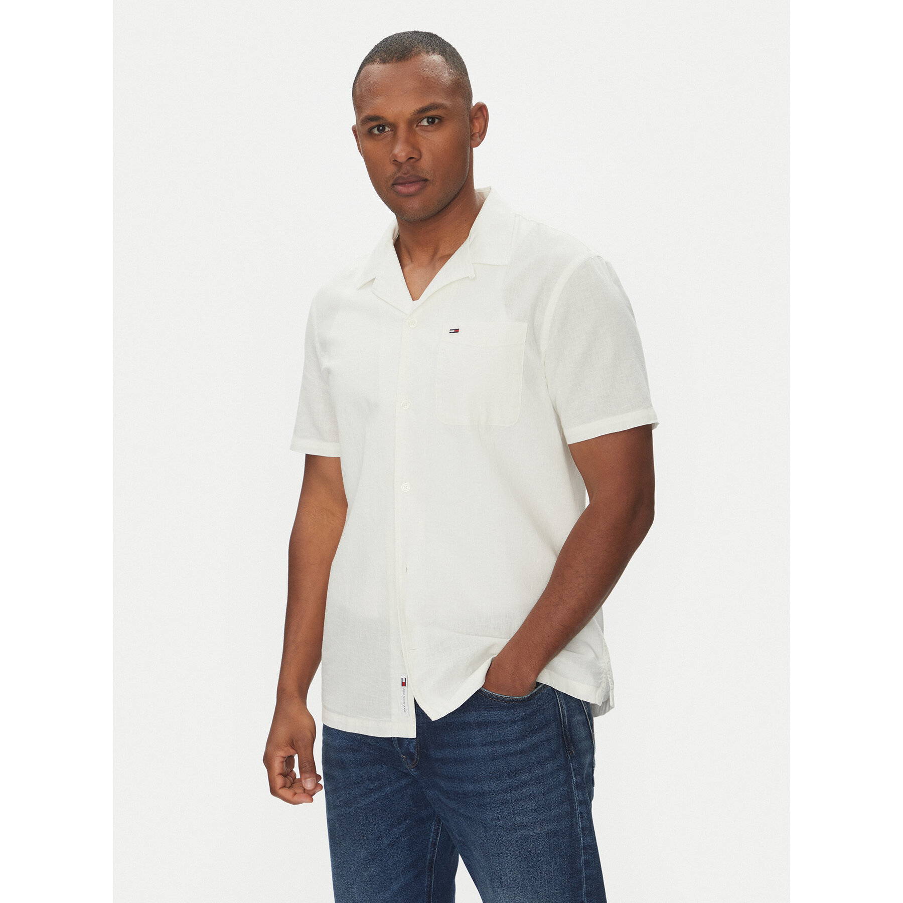 Tommy Jeans Hemd DM0DM20895 Écru Regular Fit
