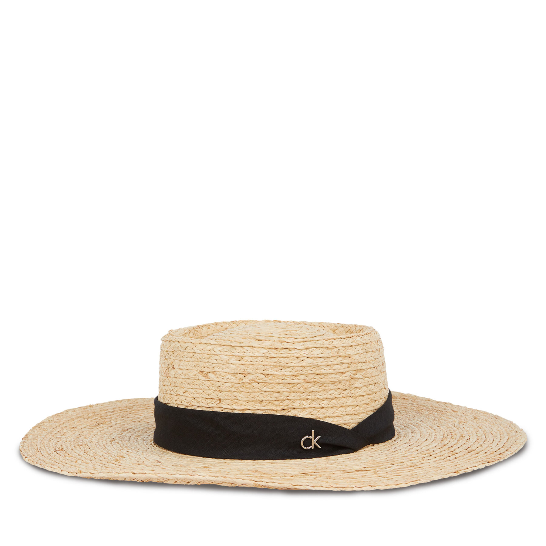 Klobúk Calvin Klein Ck Metal Linen Band Straw Hat K60K612915 Béžová