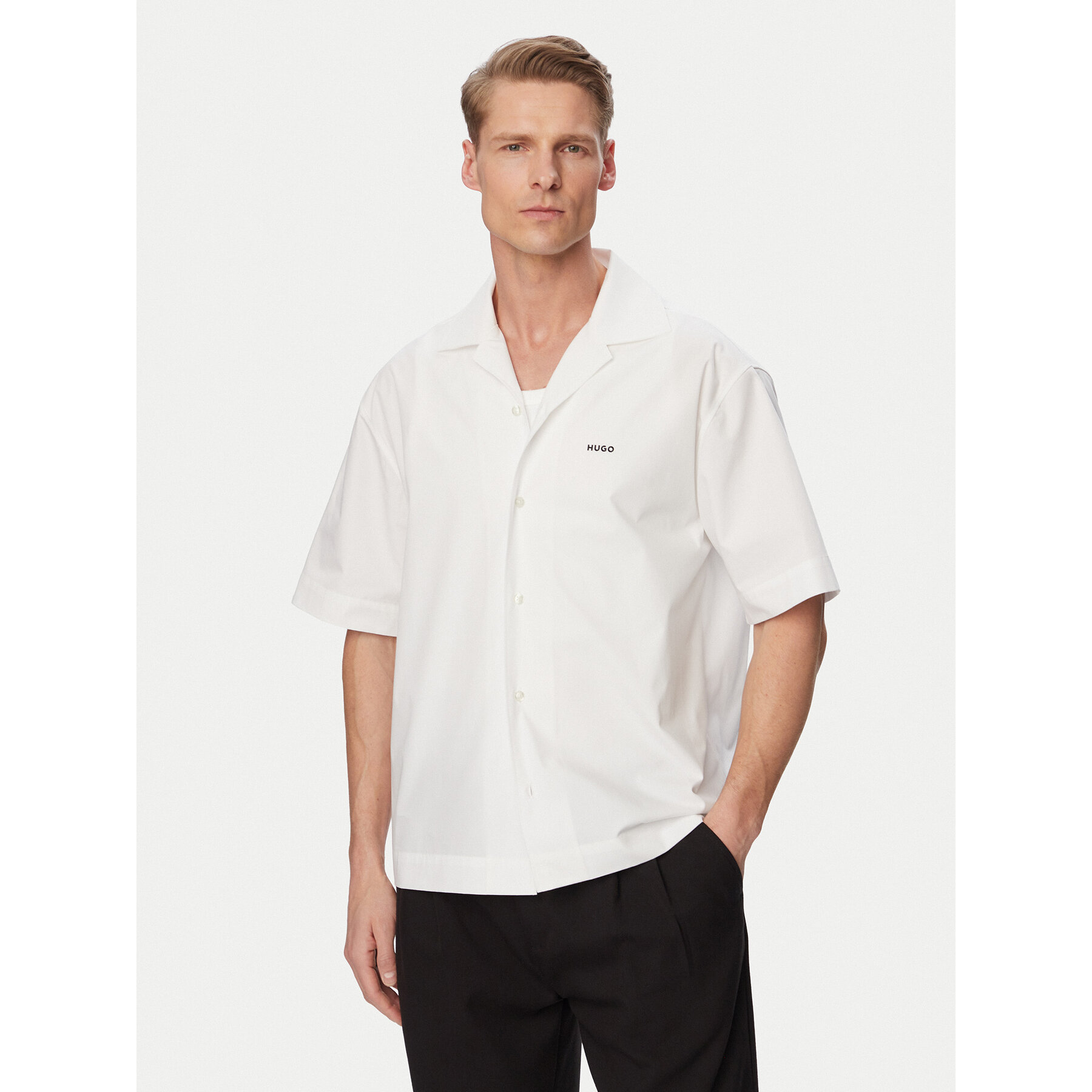 HUGO Hemd Espino 50560580 Weiß Oversize
