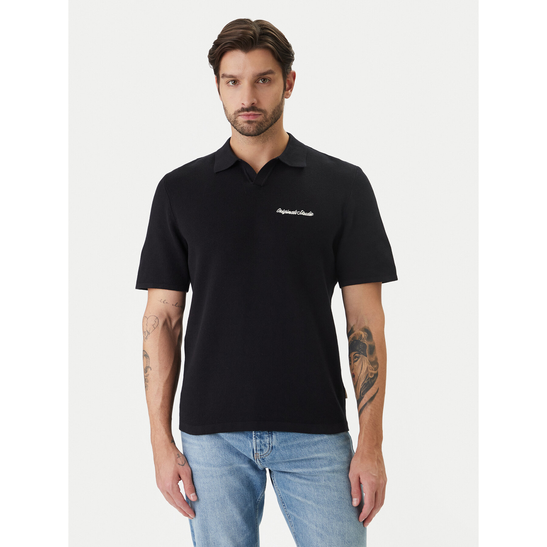 Jack & Jones Polo Norrebro 12297926 Crna Relaxed Fit