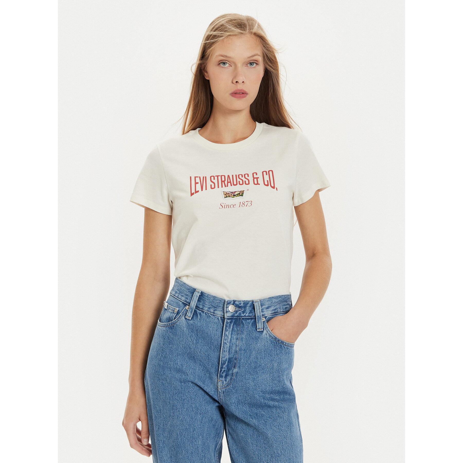 Levi's® T-shirt The Perfect 17369-2805 Écru Standard Fit