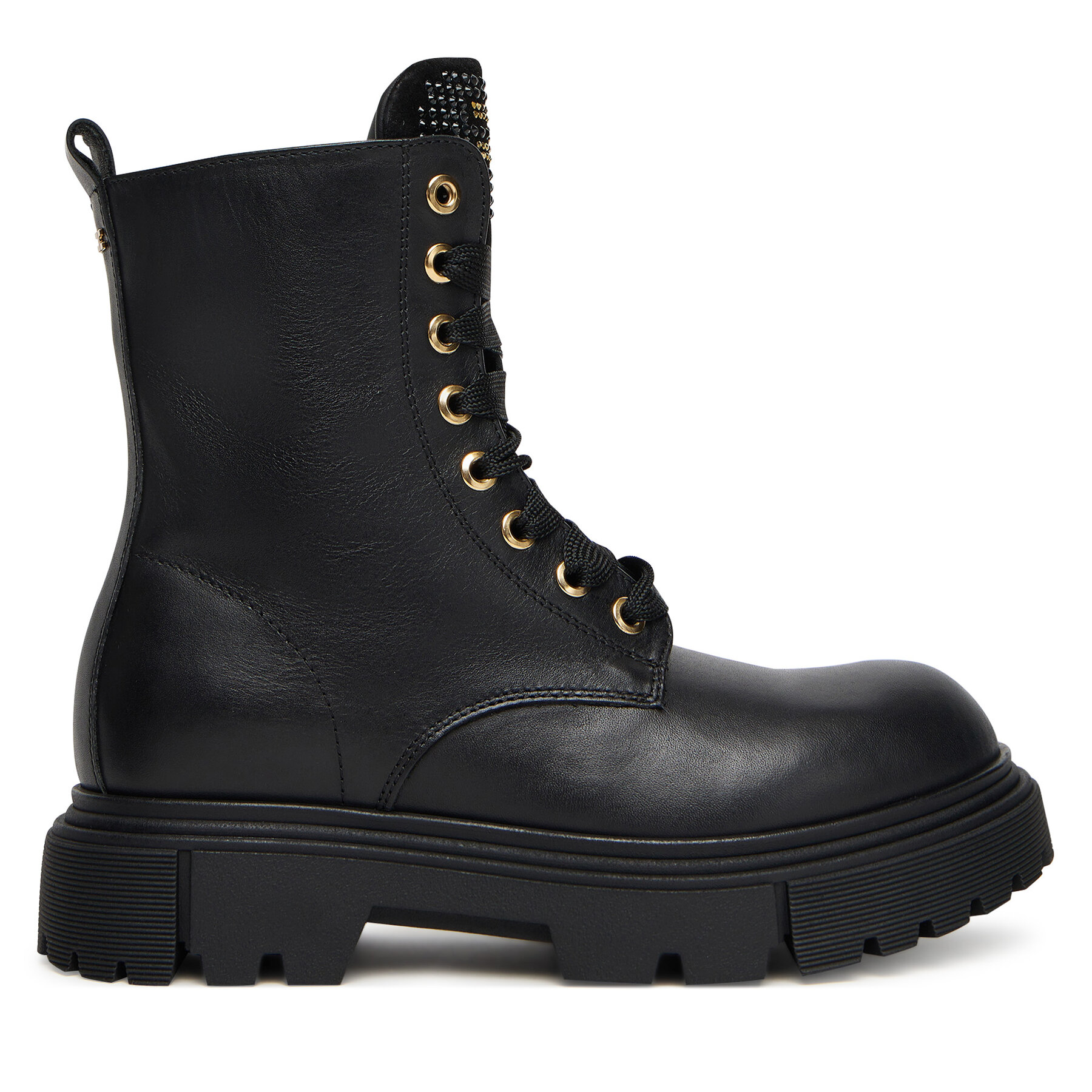 Gyerek Bakancs Elisabetta Franchi, Méret: 35, Fekete, Lace-Up Bootie F4A5-E0411-1251 D