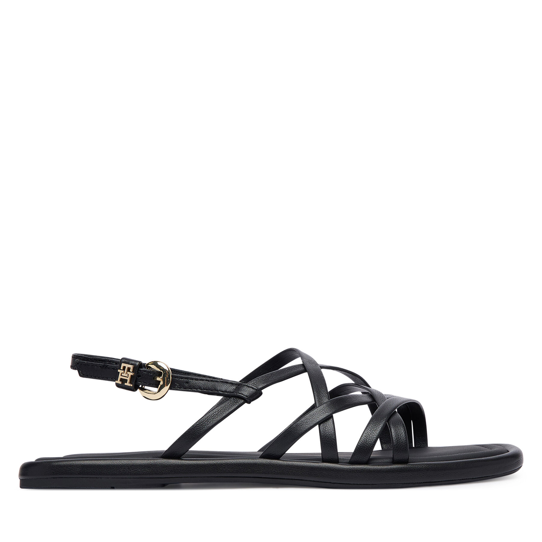 Szandál Tommy Hilfiger Flat Strappy FW0FW09220 Fekete