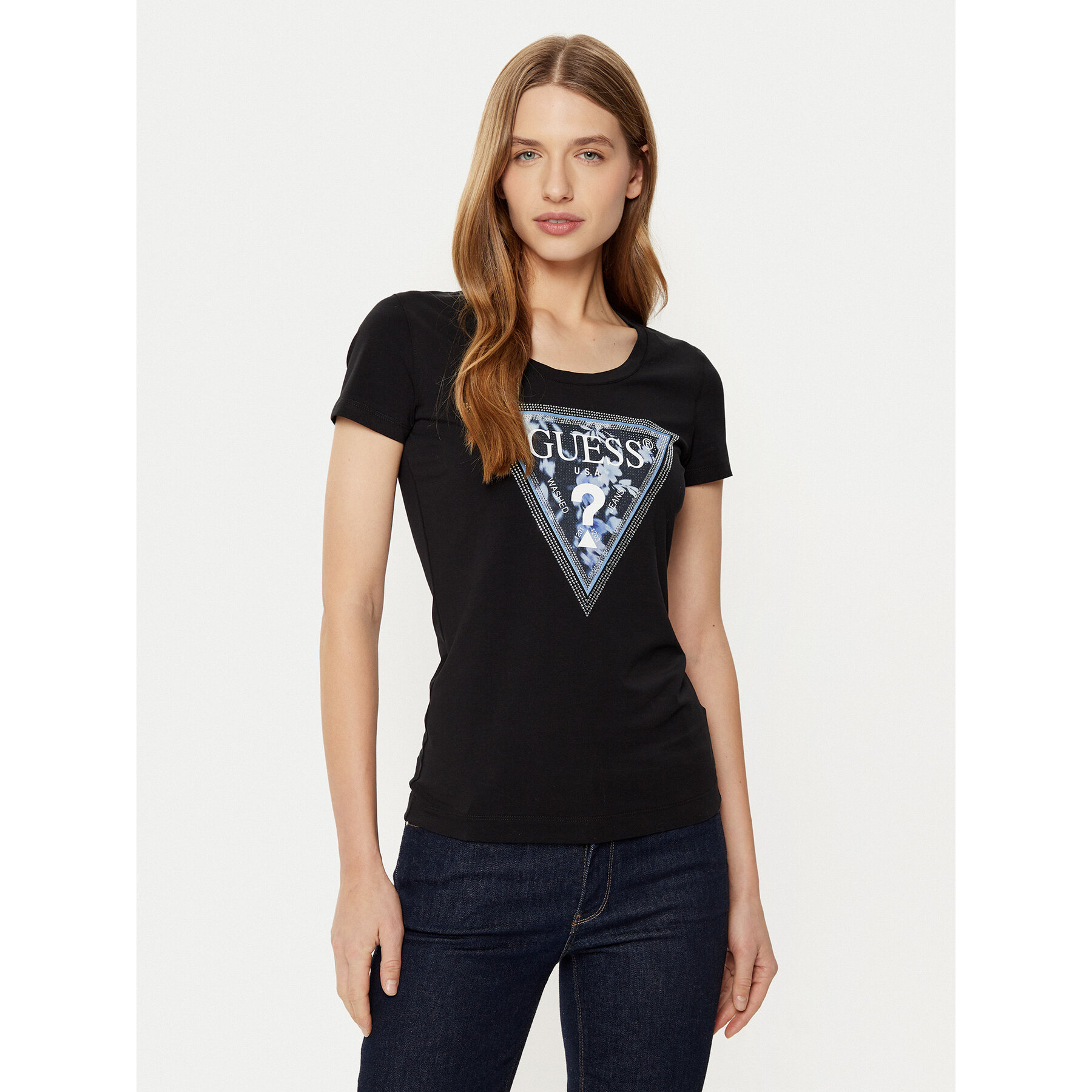 Guess Póló W5RI00 J1314 Fekete Regular Fit