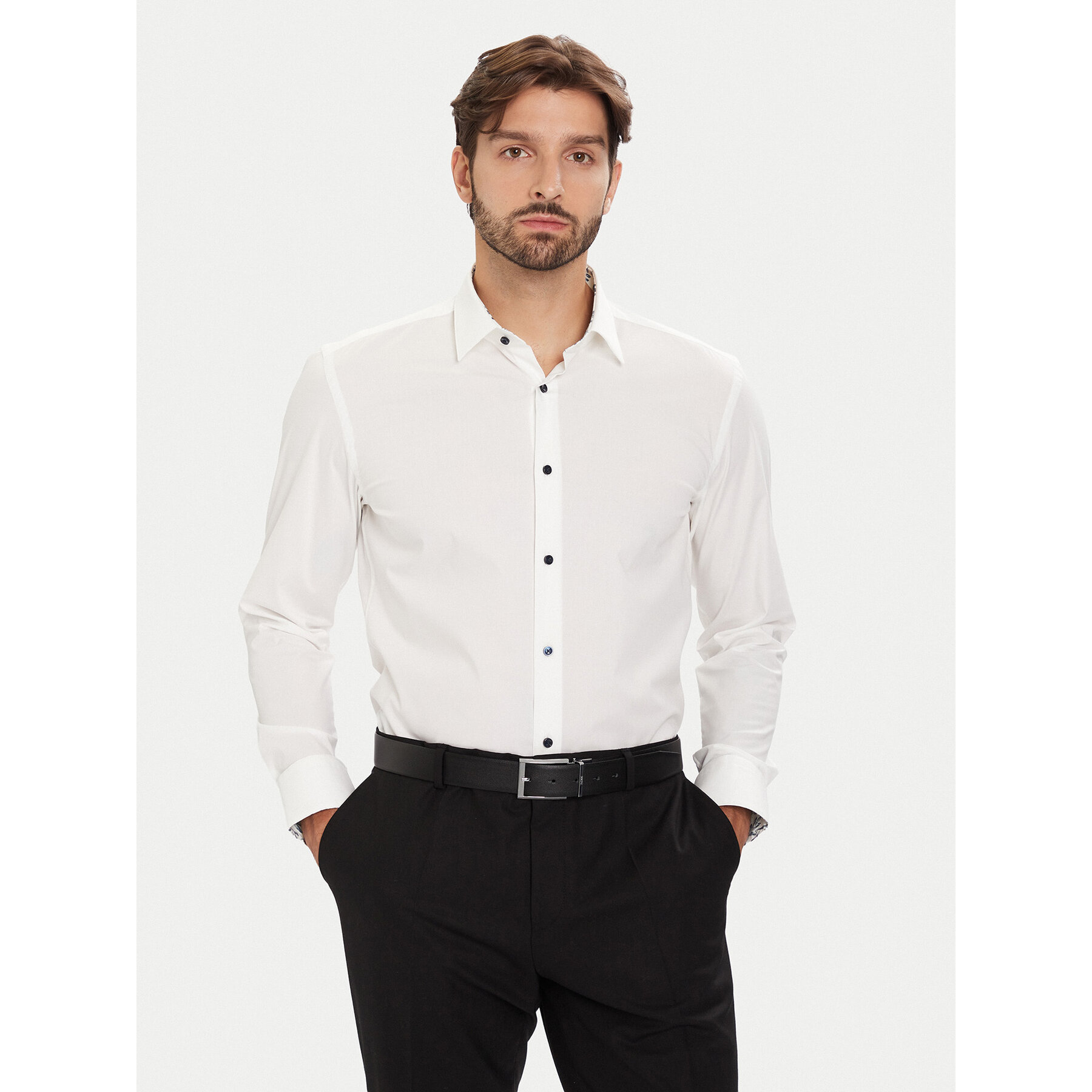 BOSS Hemd H-Hank 50549930 Weiß Slim Fit