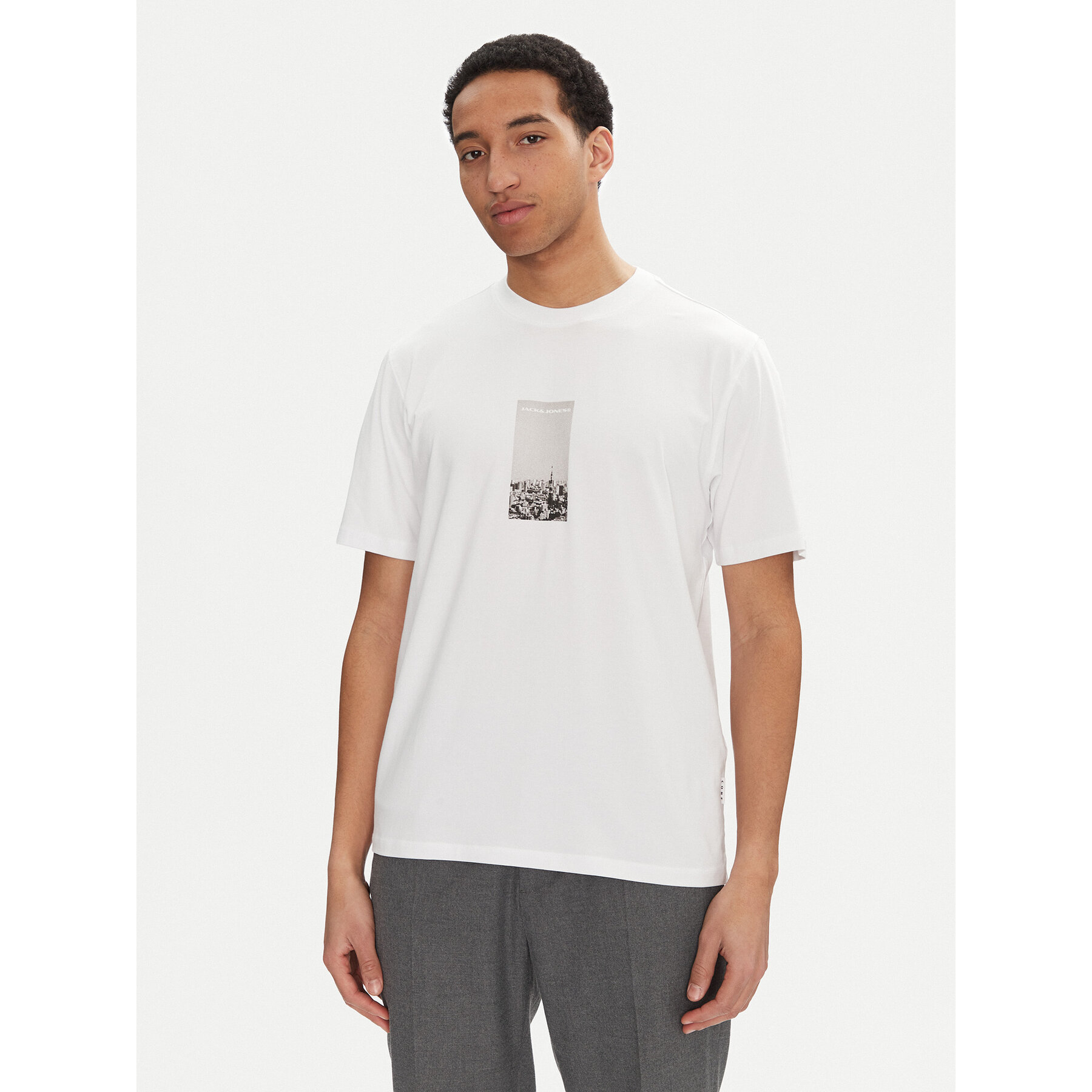 Jack & Jones Póló Pacer Photo 12273775 Fehér Relaxed Fit