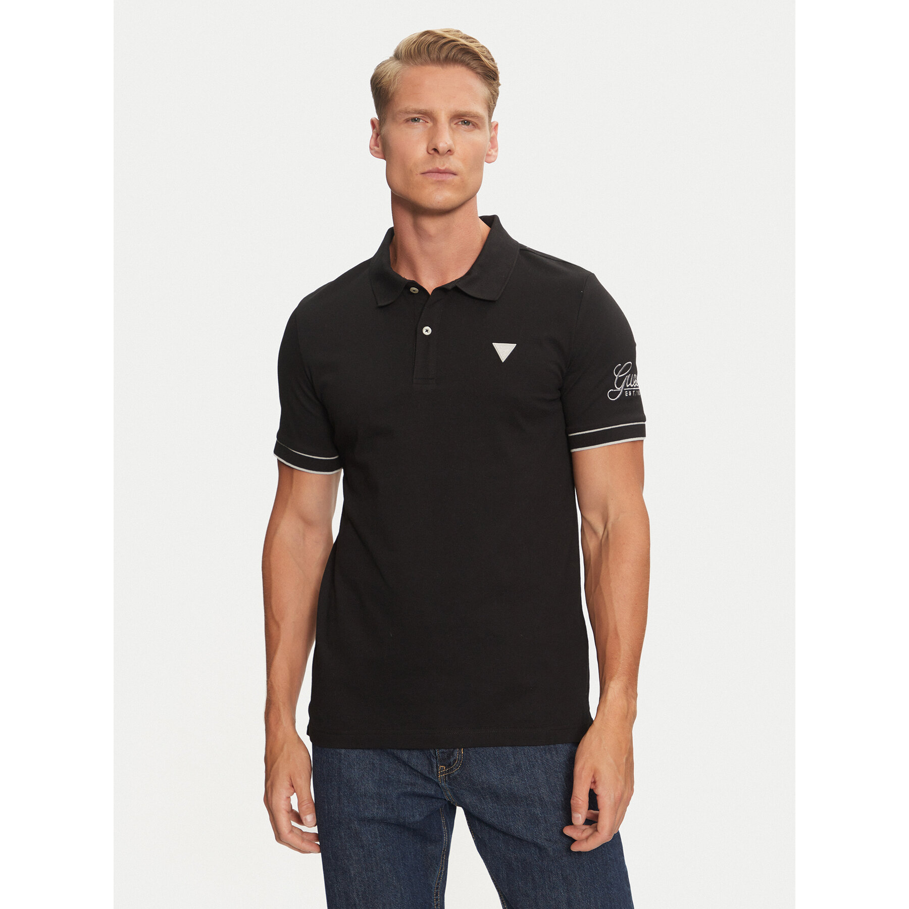 Guess Polo M4BP60 K7O64 Nero Slim Fit