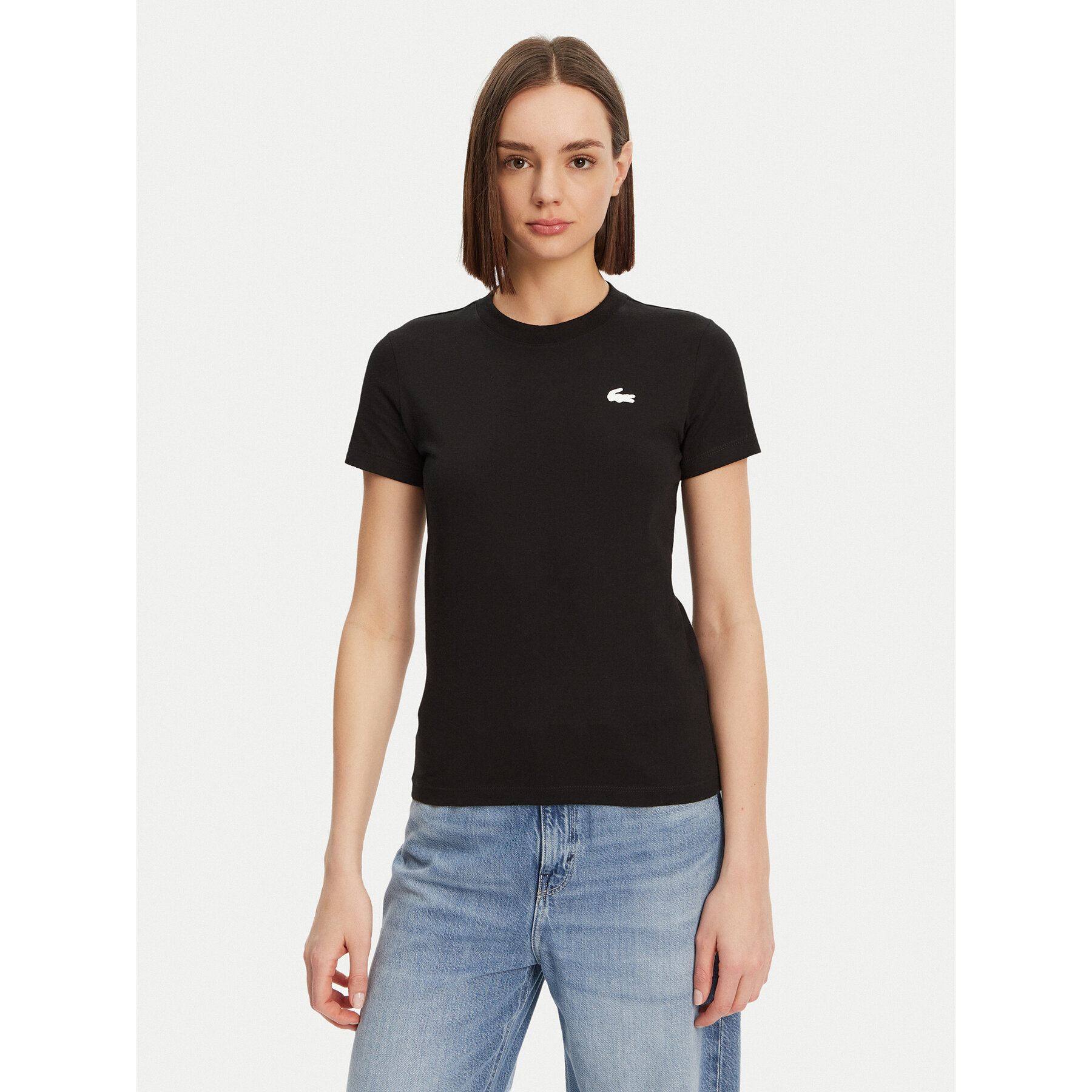 Lacoste T-shirt TF9246 Crna Slim Fit